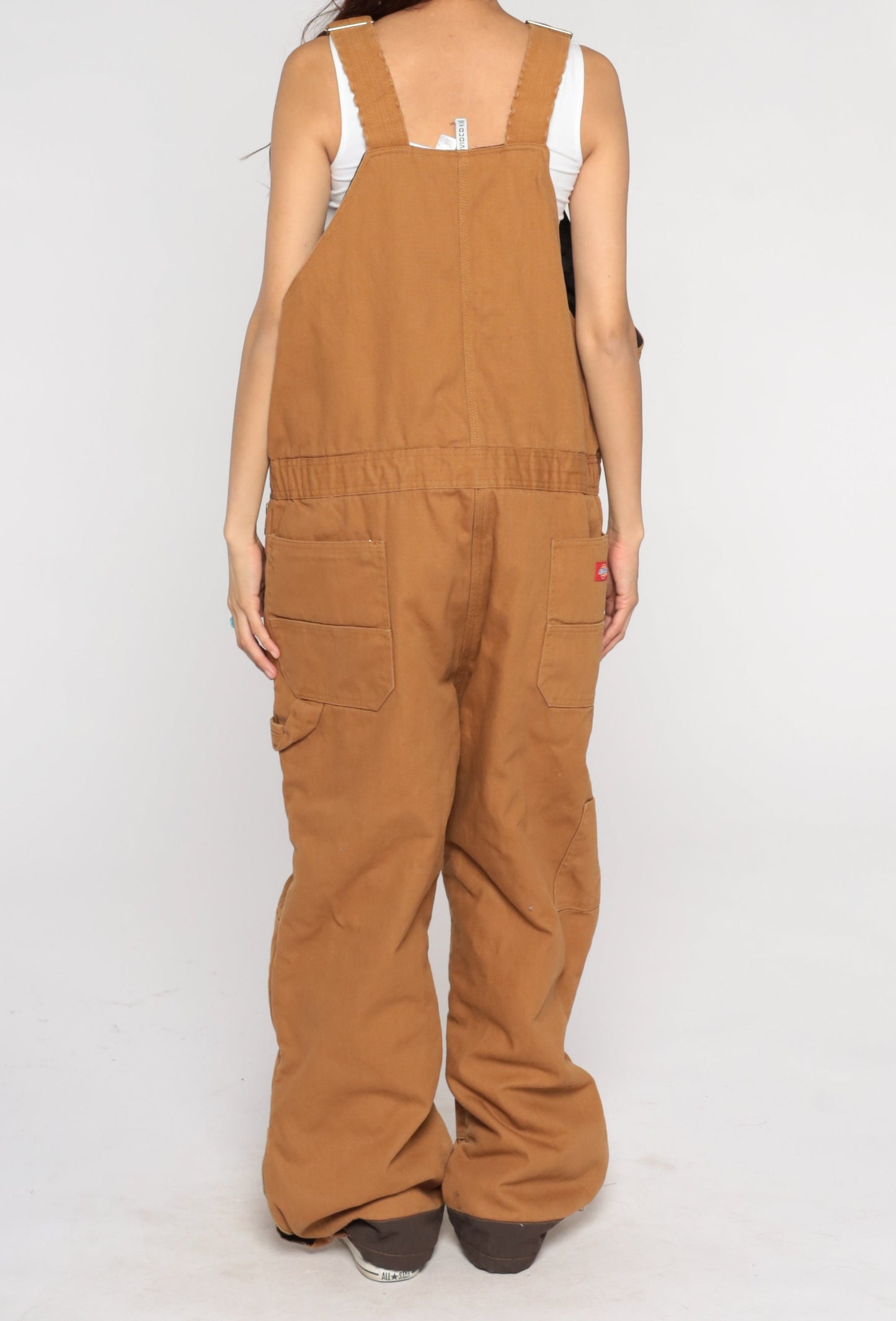 Dickies Quilted Insulated Workwear Overalls Brown Cotton Mens XXL