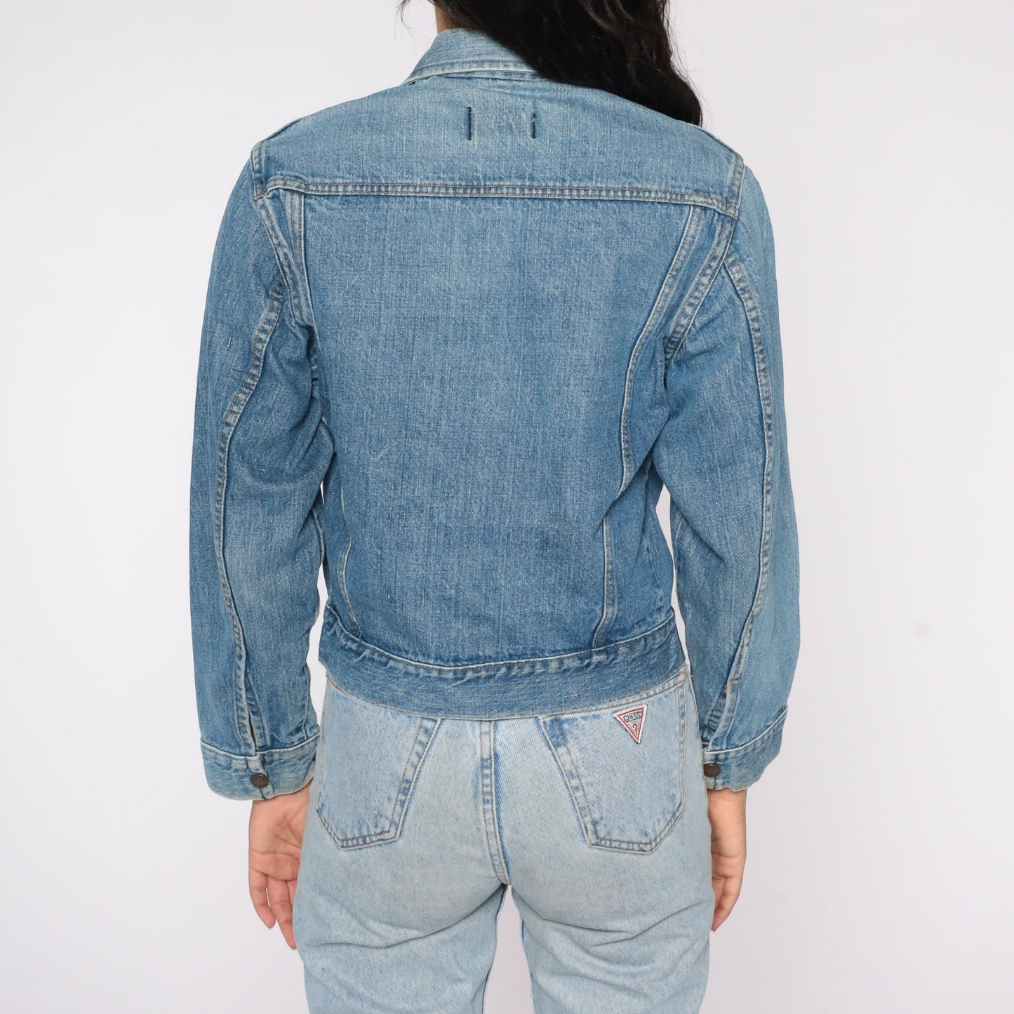 80s Big Yank Denim Jacket Blue Button-Up Trucker Coat Extra Small XS