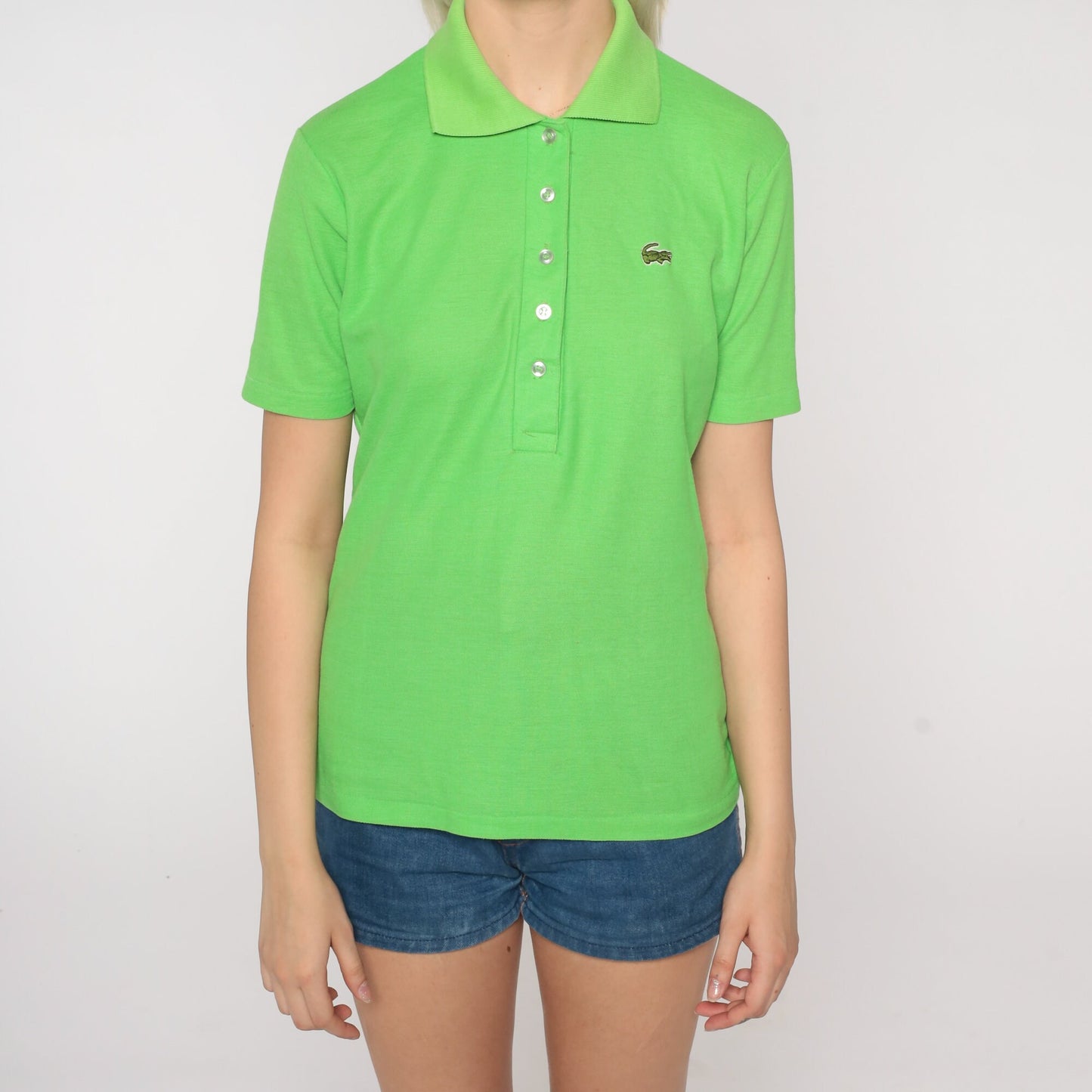 80s Lacoste Brooks Brothers Lime Green Polo Shirt Crocodile Medium