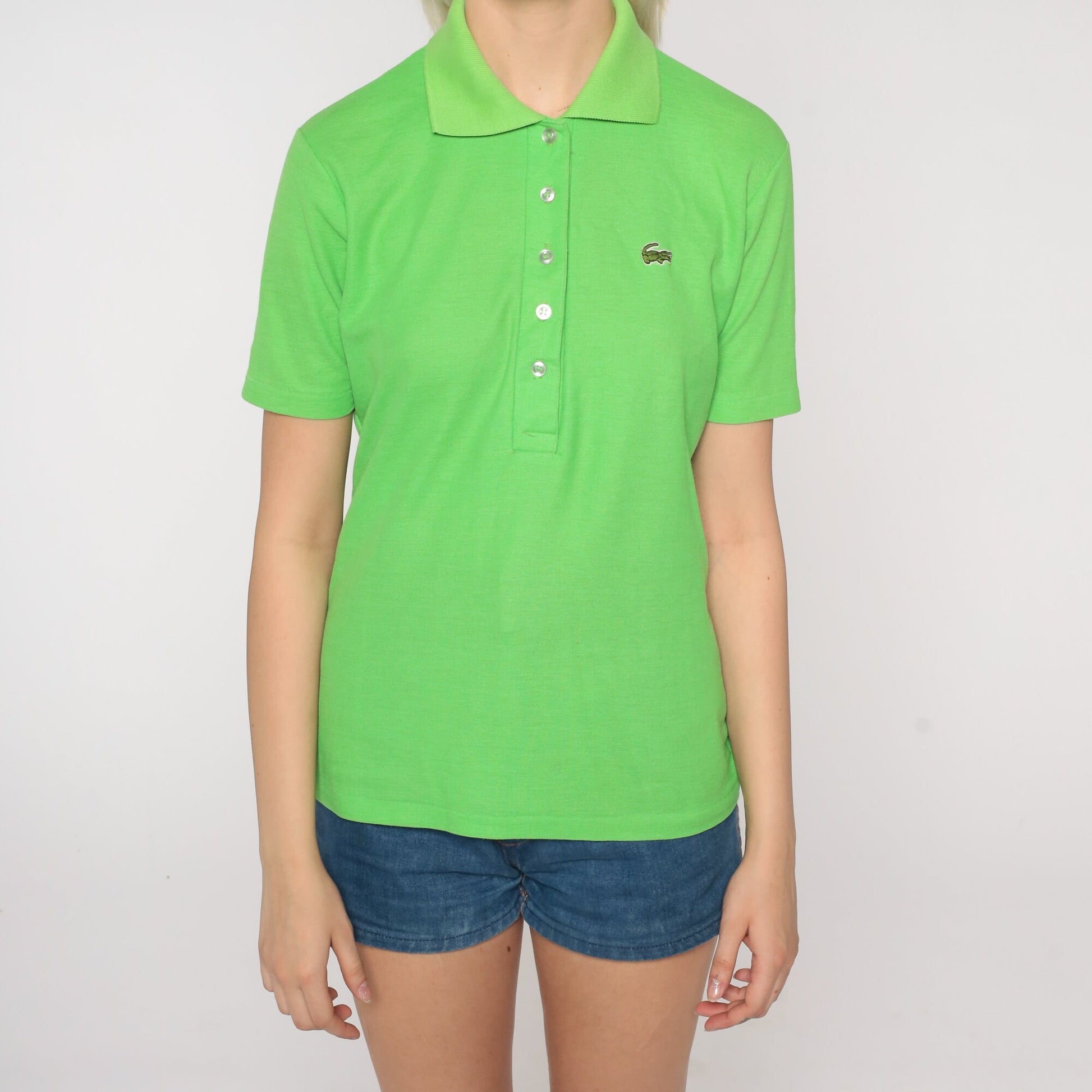 80s Lacoste Brooks Brothers Lime Green Polo Shirt Crocodile Medium