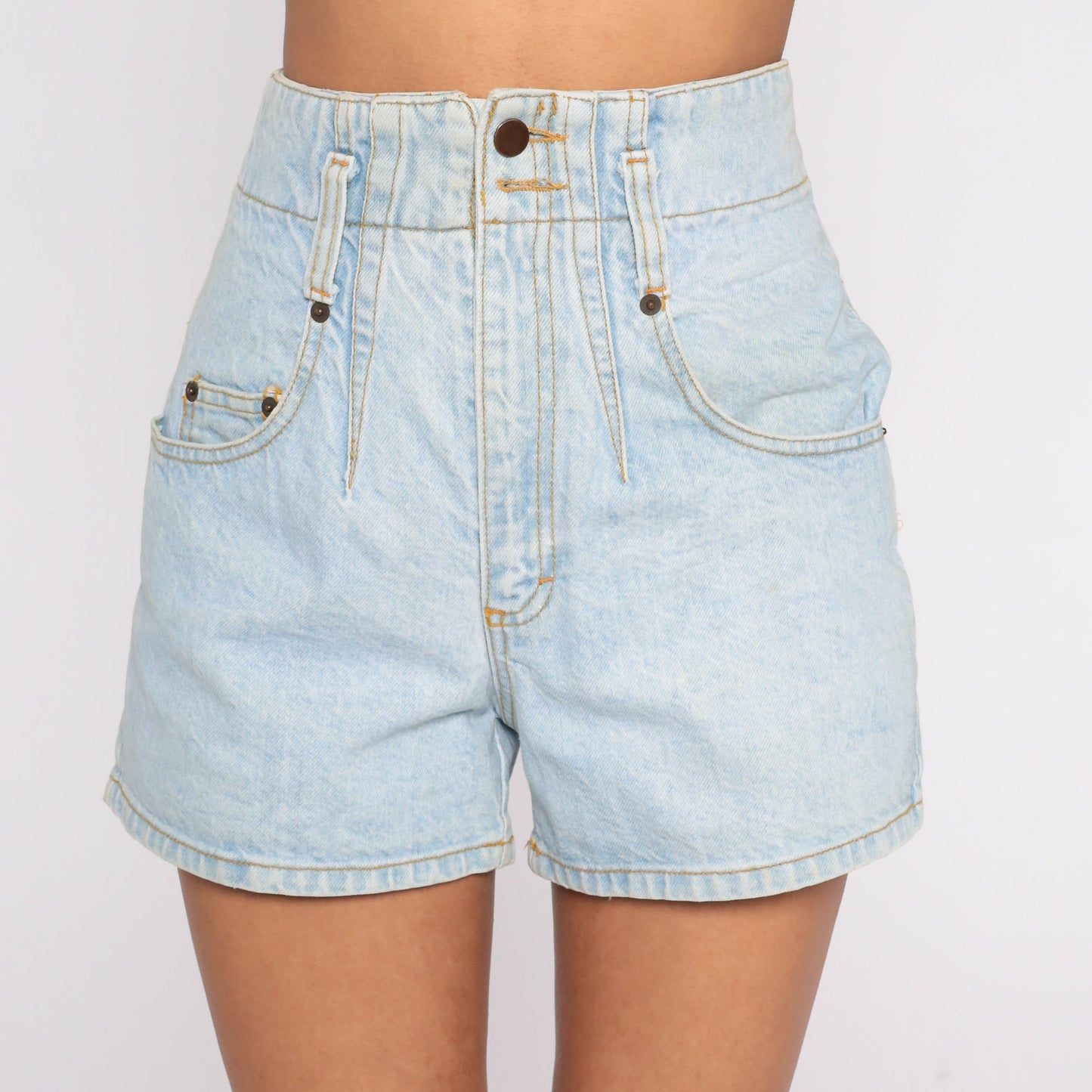 90s Light Wash Denim Shorts High Waisted Jean Shorts Extra Small XS