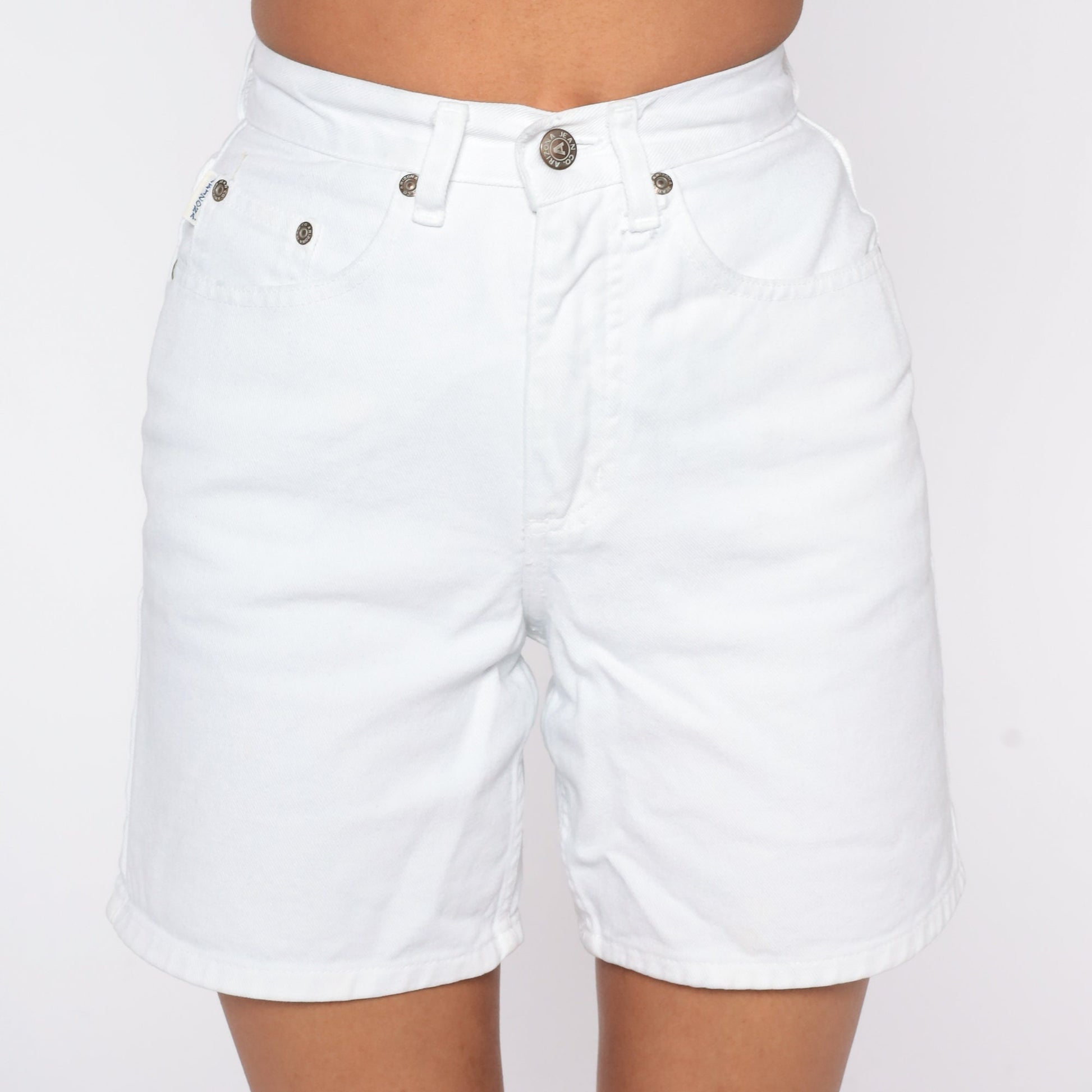 Y2K White Denim Shorts High Waisted Arizona Jeans Co Extra Small