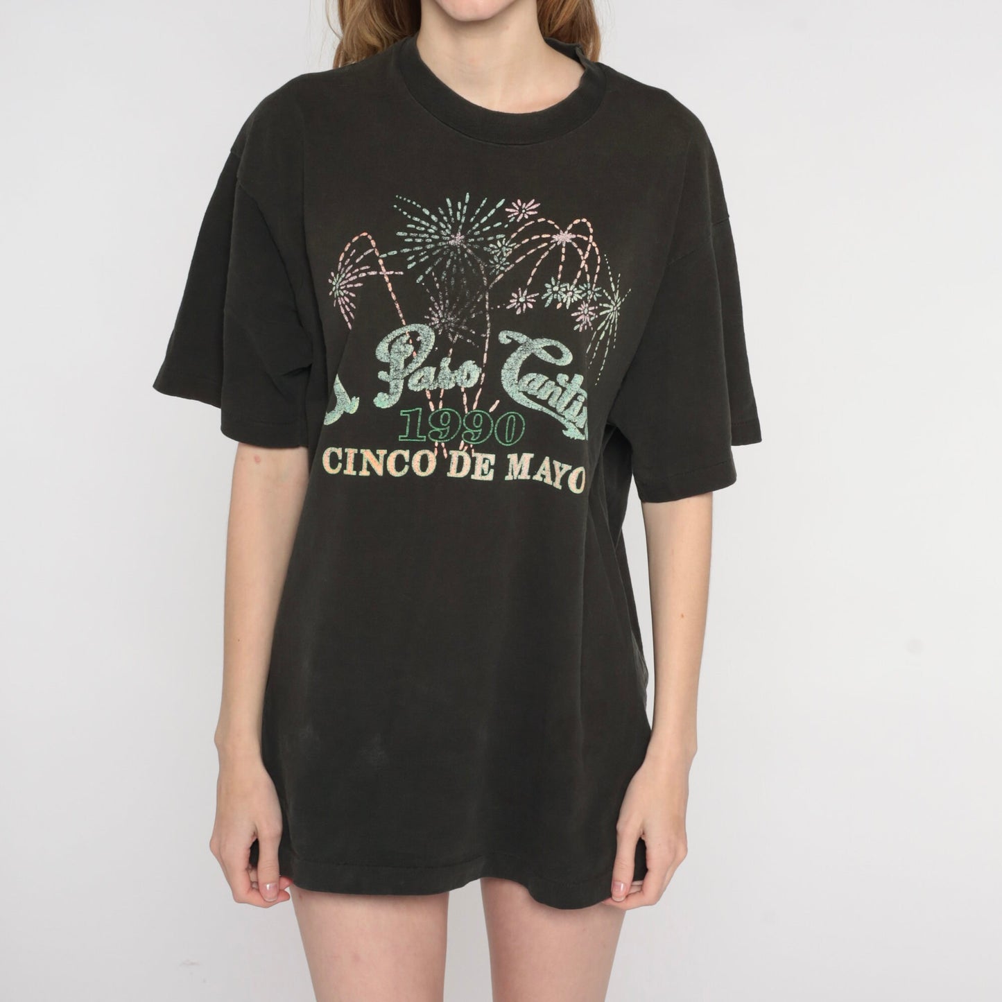 1990 Cinco De Mayo El Paso Cantina Graphic T-Shirt Cotton Large L