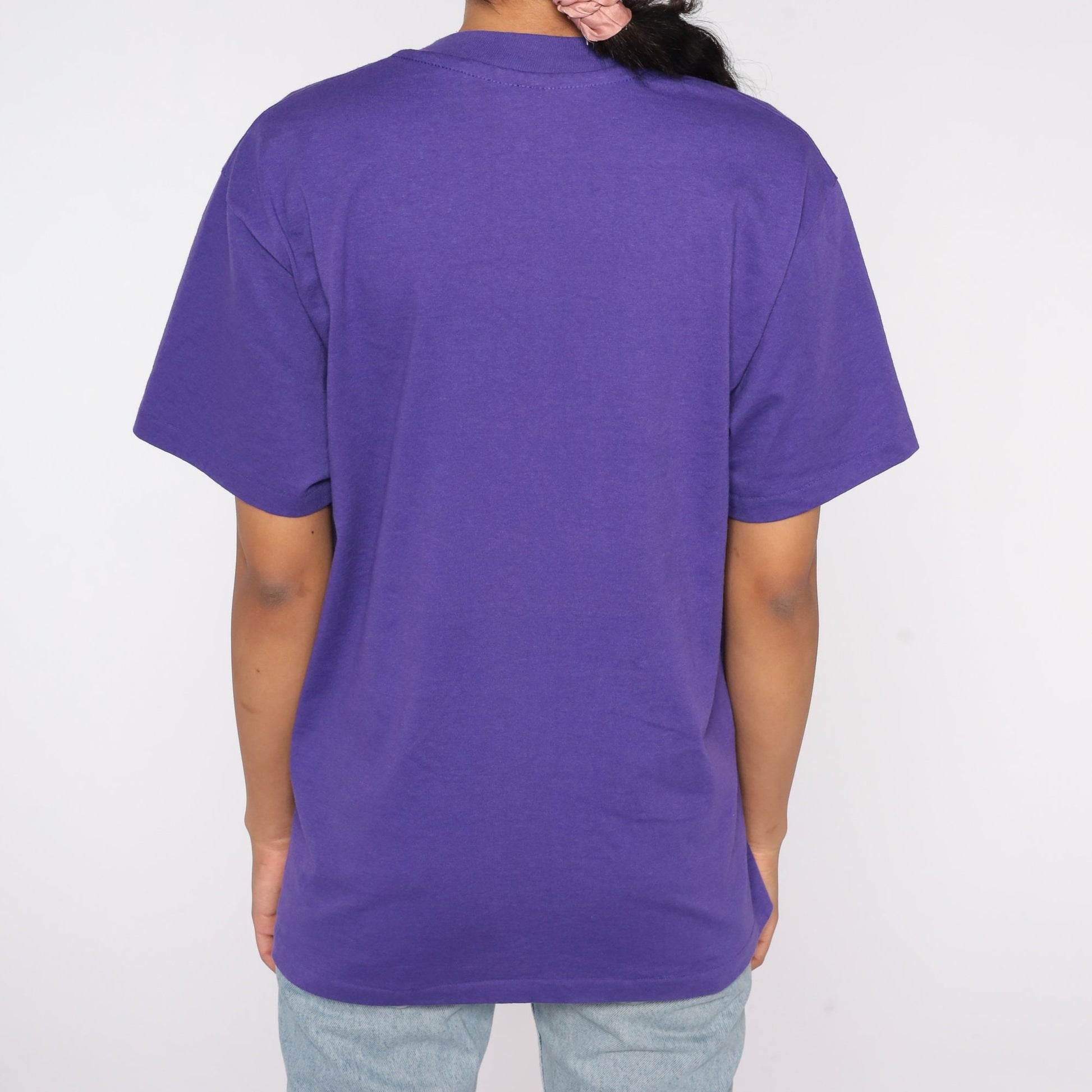 90s Arizona Native American Feather Turquoise Graphic T-Shirt Purple Medium