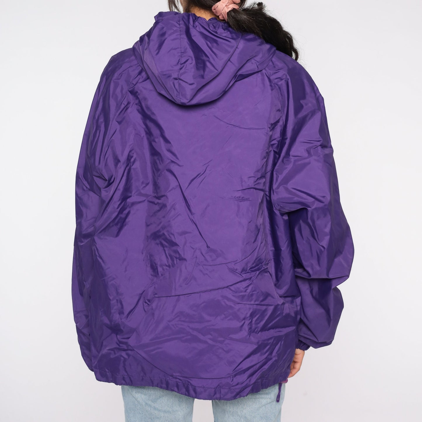 Y2K Kansas State University Purple Hooded Windbreaker Half Zip Extra Large XXL