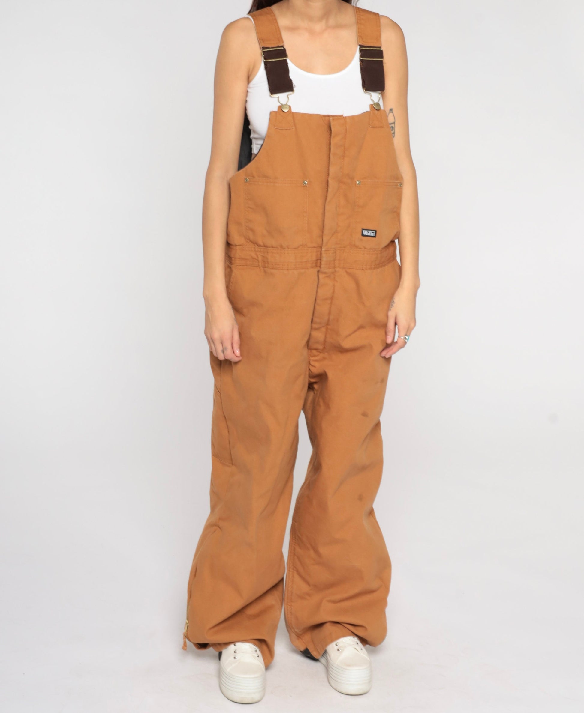 00s Walls Insulated Brown Bib Overalls Workwear Extra Large XL