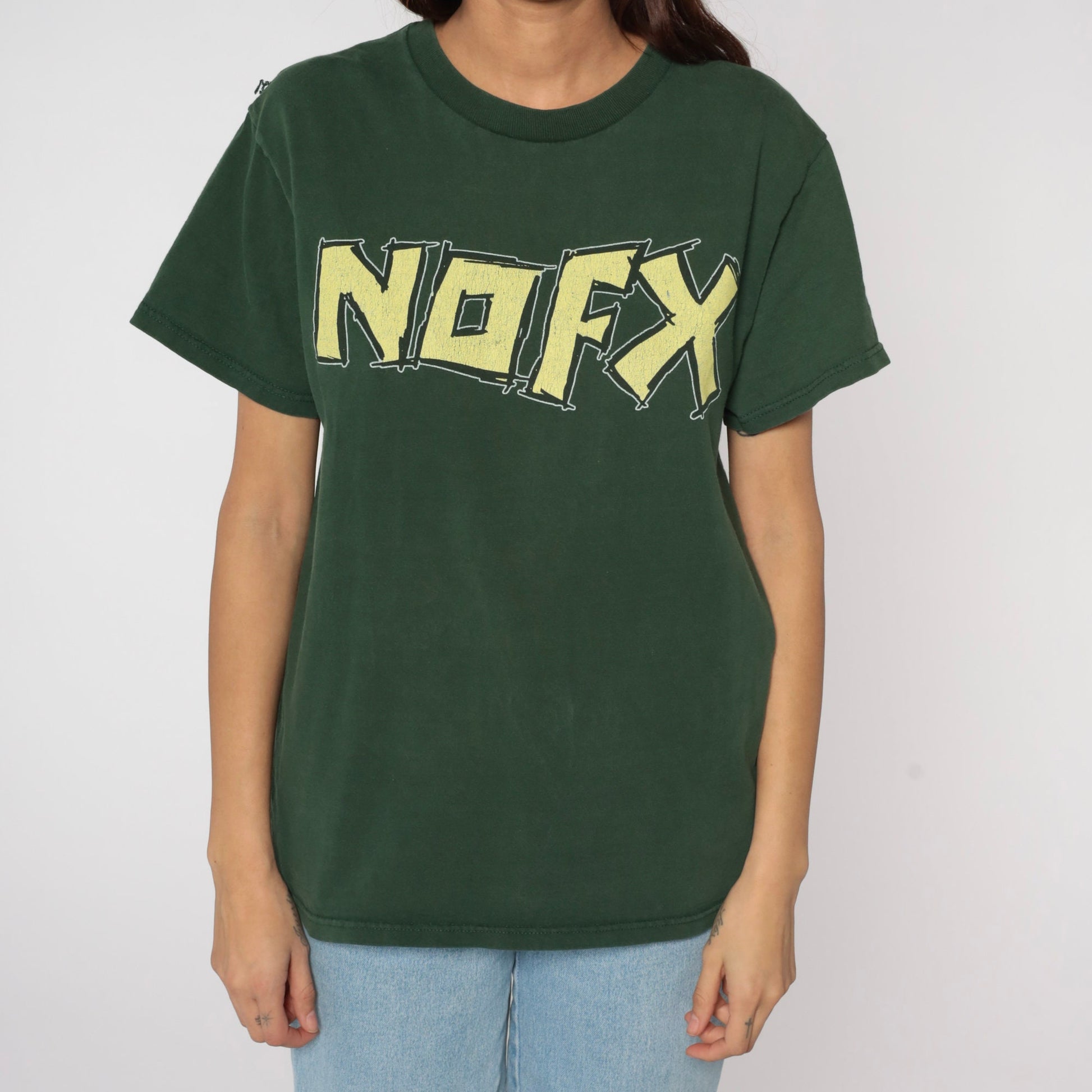 NOFX Pump Up the Valuum Whirled Tour 2002 Concert Tee Green Medium M