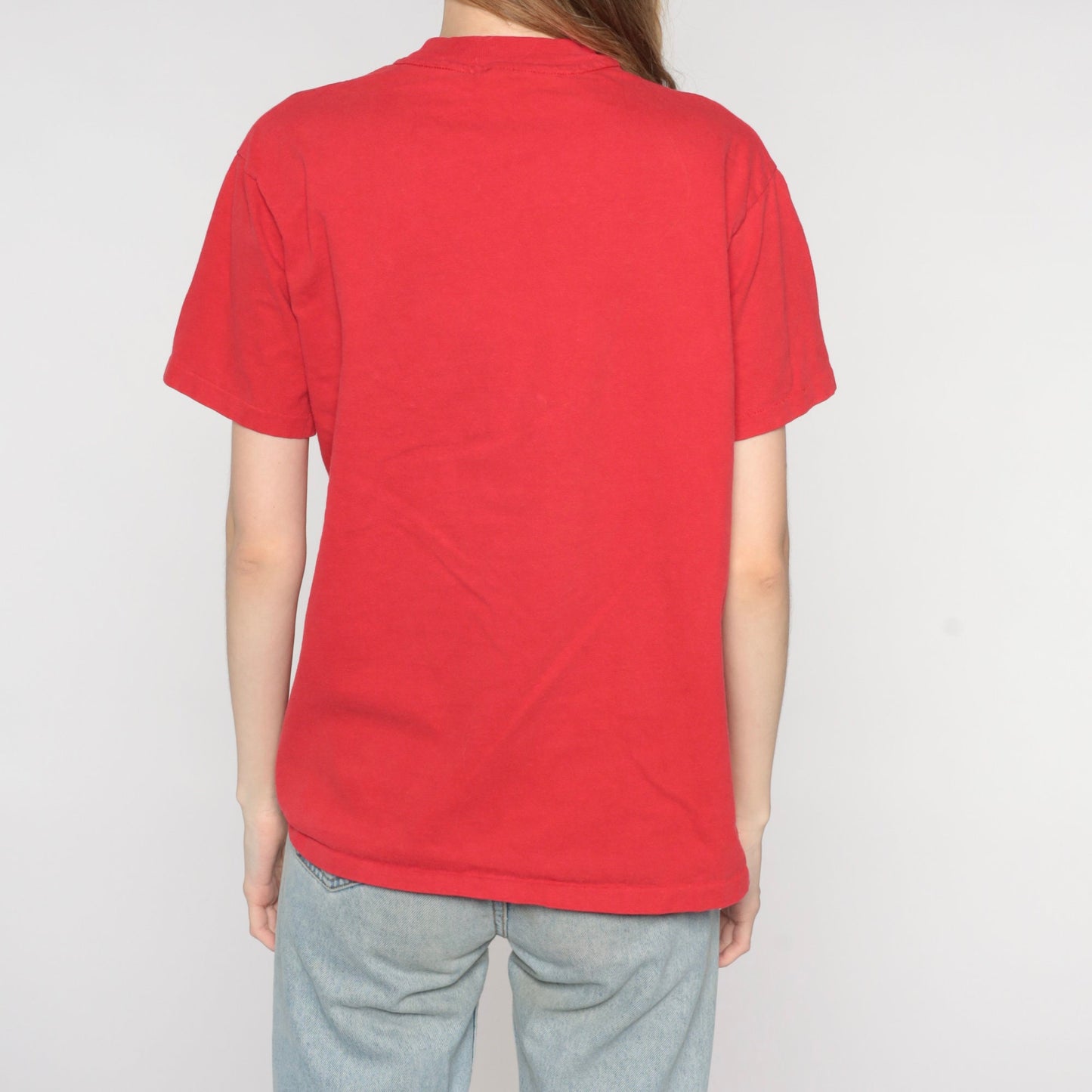 90s Put-In-Bay Ohio Sailboat Graphic T-Shirt Red Cotton Tee Medium
