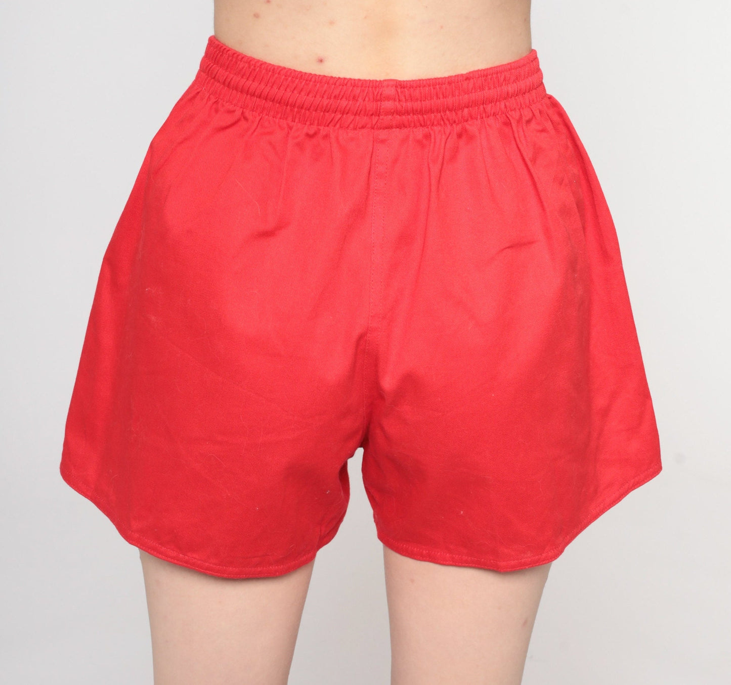 70s Red Running Shorts High Waist Elastic Gym Hotpants Extra Small XS