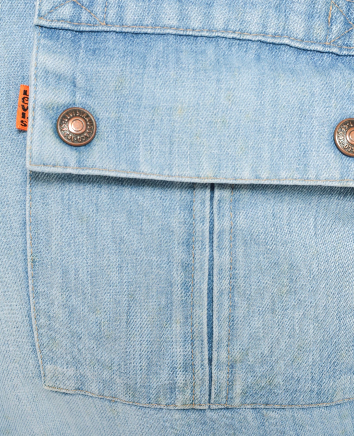 70s Levi's Orange Tab Bell Bottom Jeans High Waist Blue Denim Men's 35