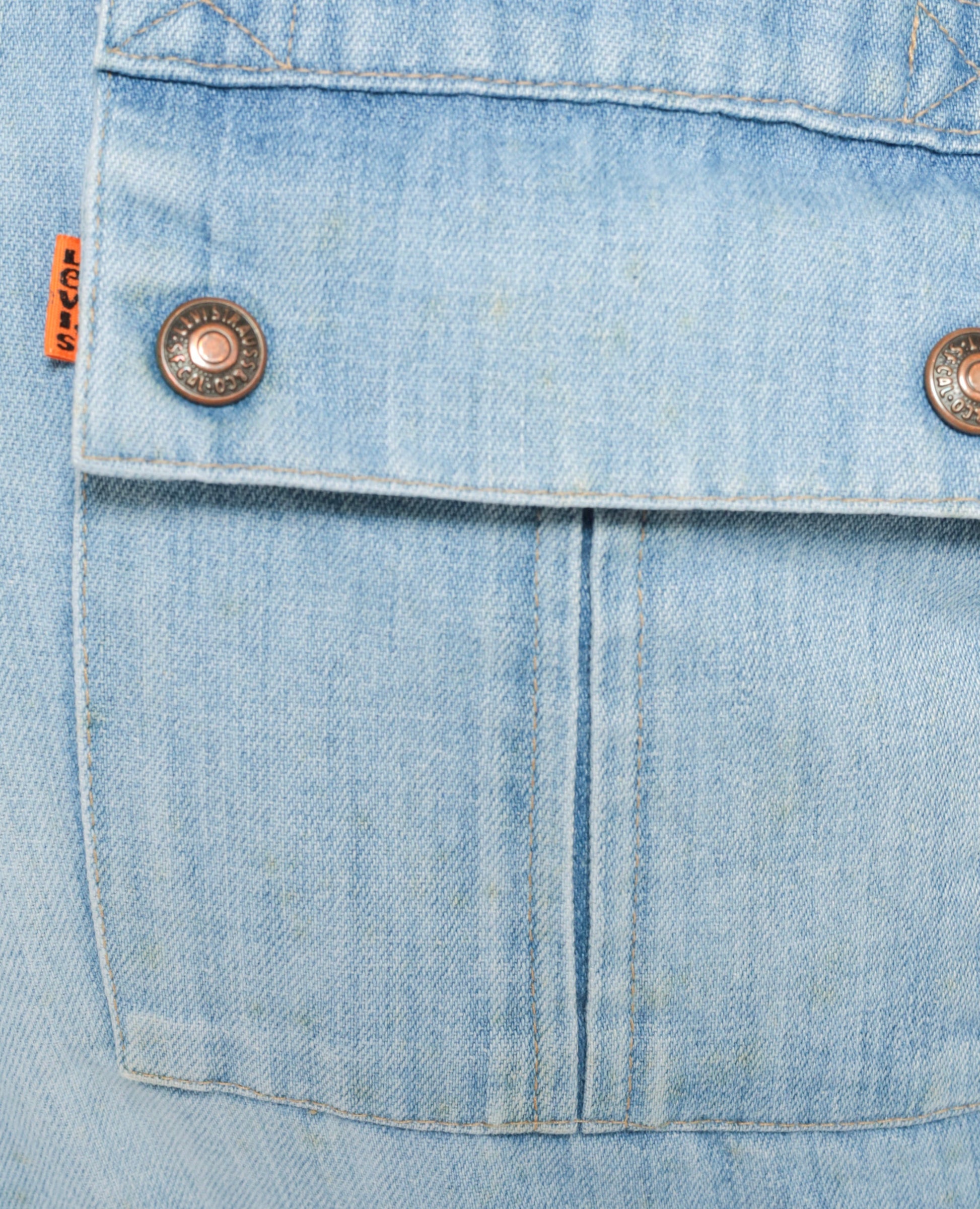 70s Levi's Orange Tab Bell Bottom Jeans High Waist Blue Denim Men's 35