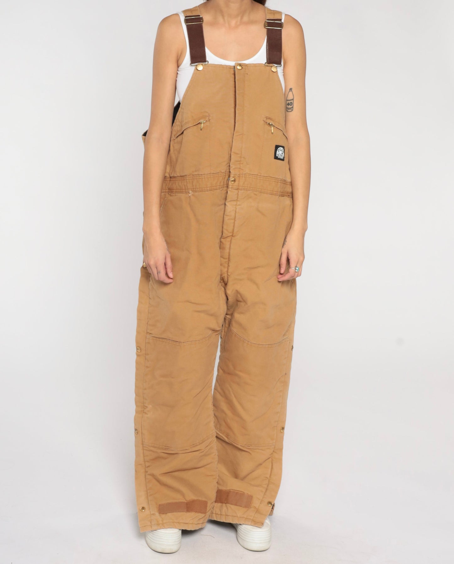90s Polar King Tan Insulated Coveralls Workwear Jumpsuit Men's Large 44