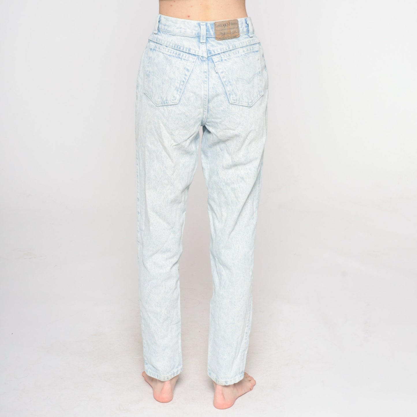Levi's 900 Acid Wash High-Waisted Tapered Jeans 90s Denim Extra Small