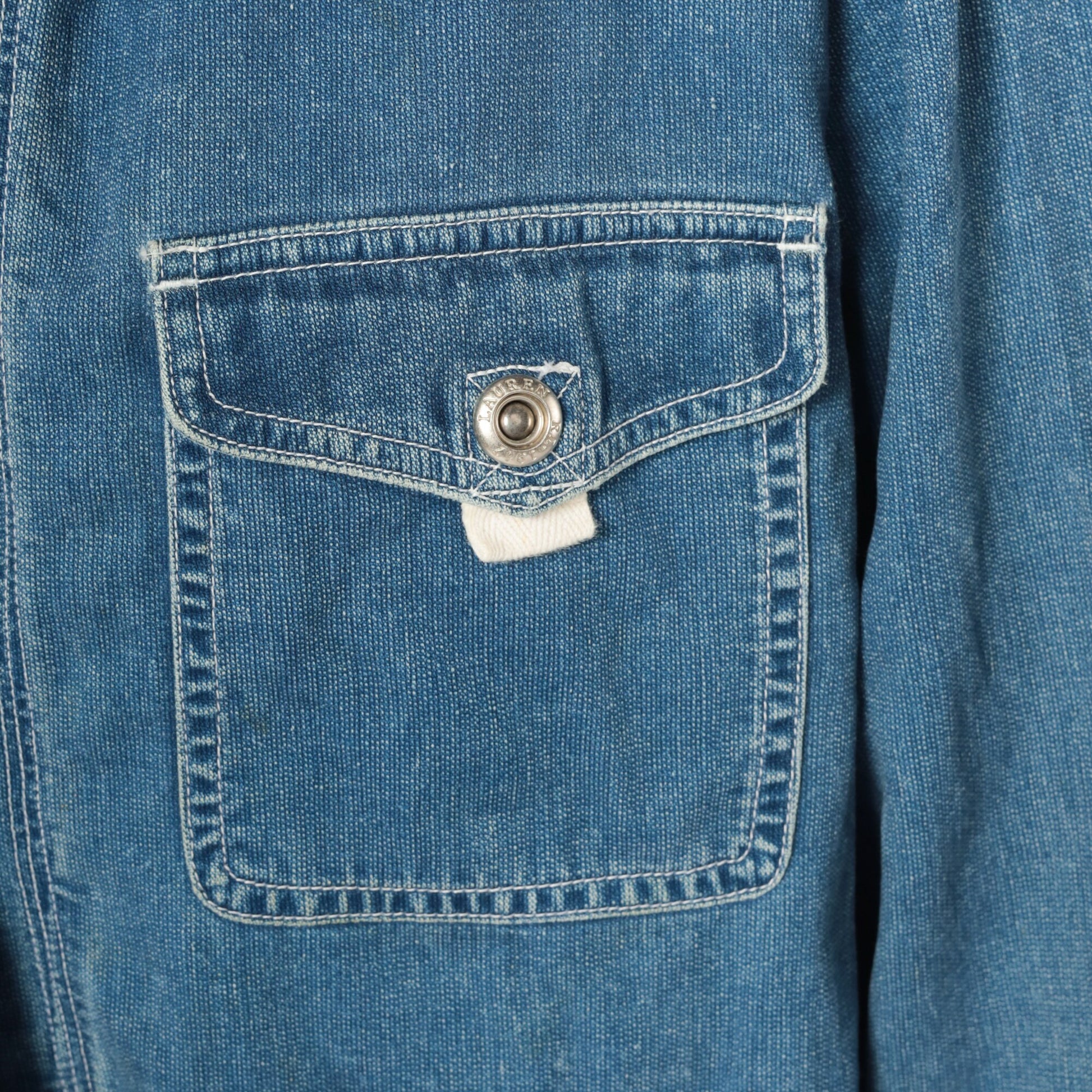 00s Lauren Jeans Co. Blue Denim Snap Jacket Plus Size XXL