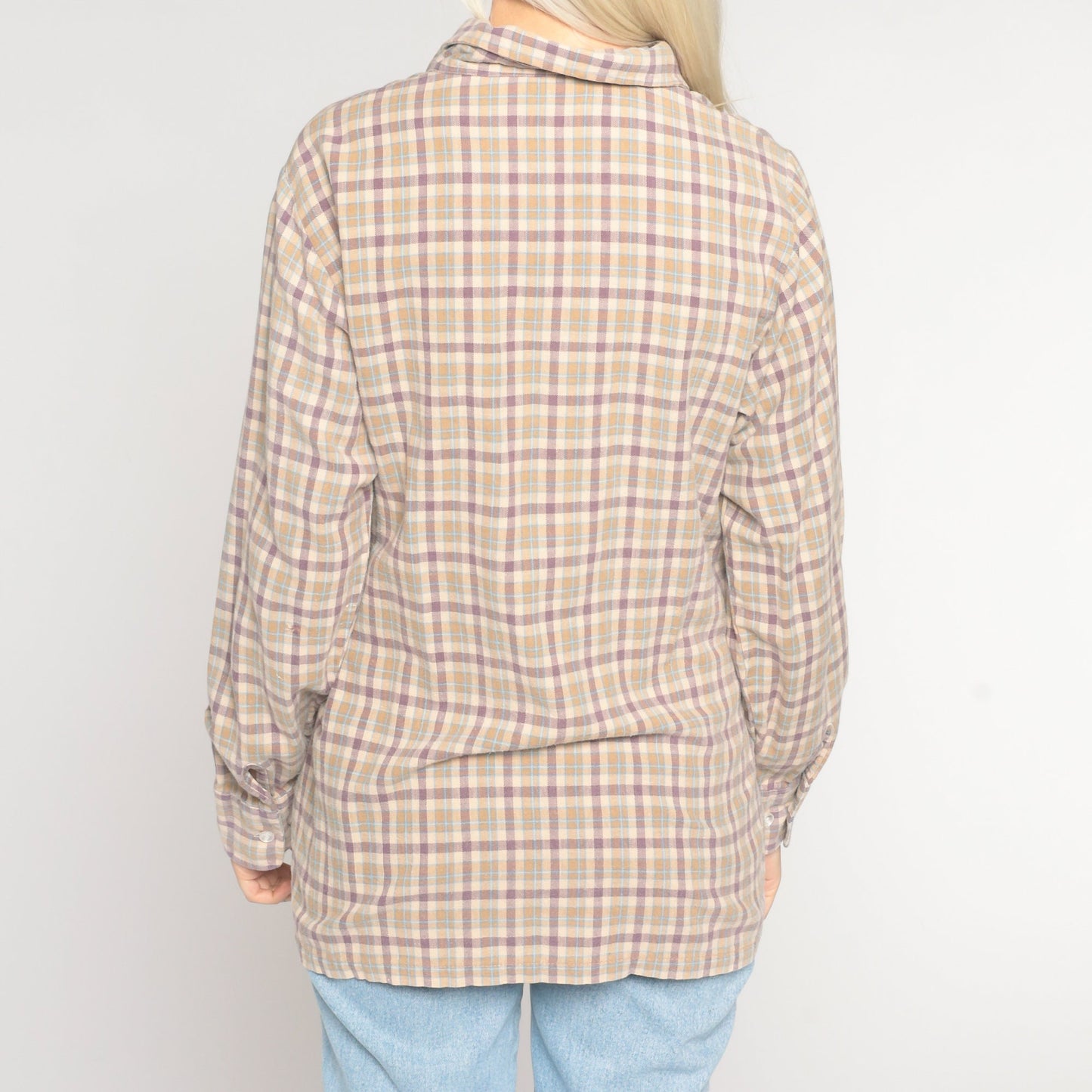 80s Levi's Plaid Flannel Button-Up Shirt Long Sleeve Medium