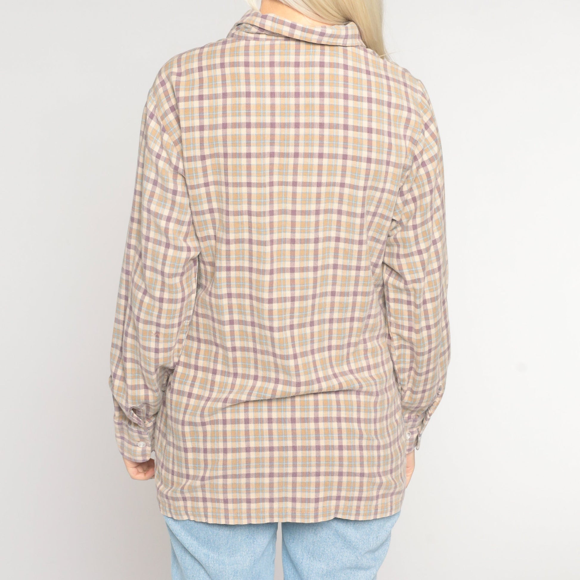 80s Levi's Plaid Flannel Button-Up Shirt Long Sleeve Medium