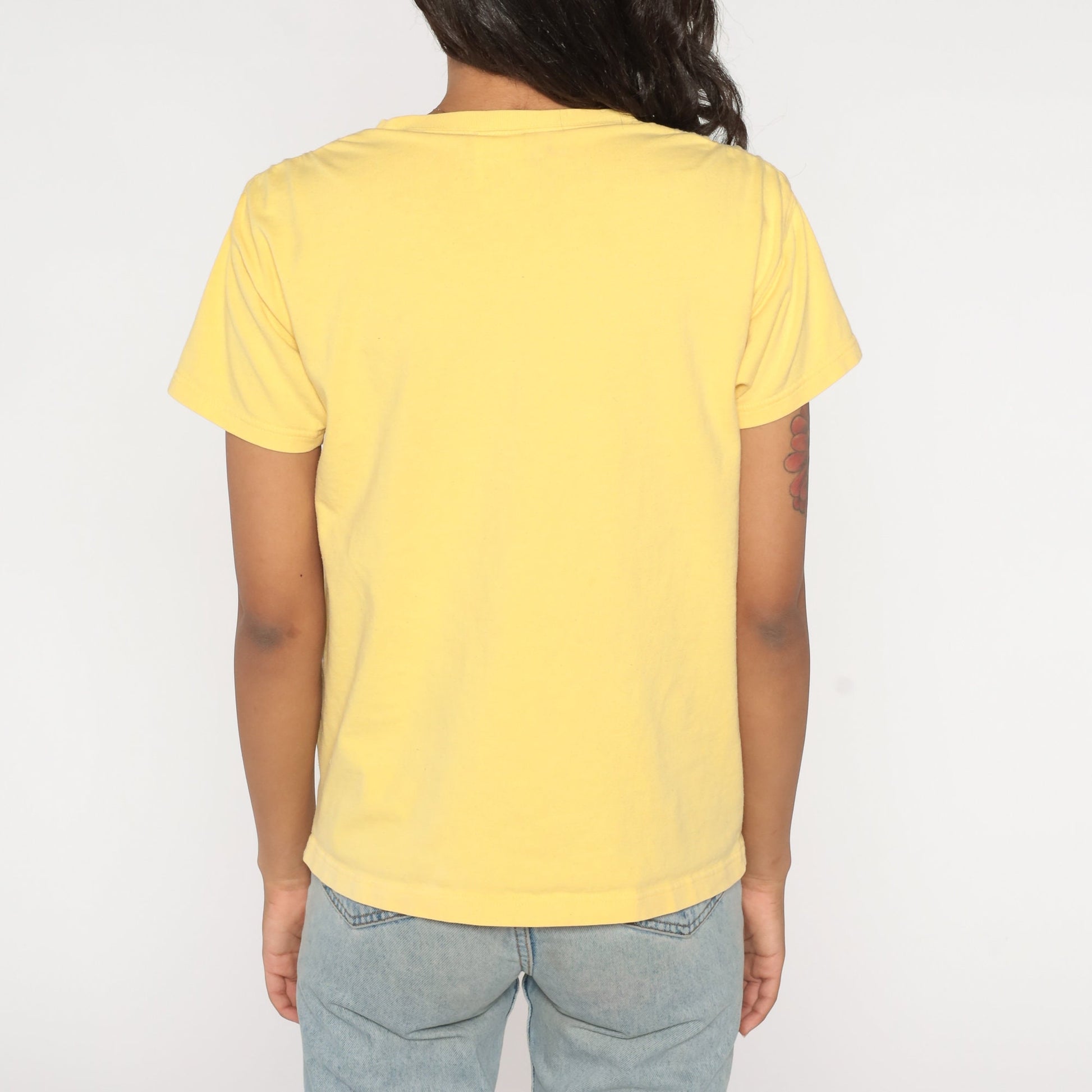 90s Warner Brothers Tweety Bird Embroidered T-Shirt Yellow Graphic Tee Small