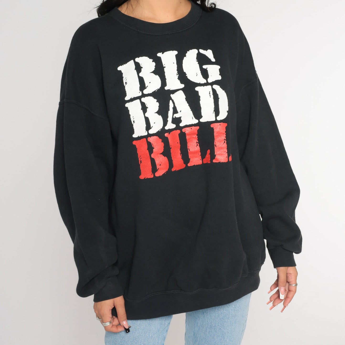 90s Big Bad Bill Graphic Sweatshirt Lee Black Crewneck Extra Large XXL