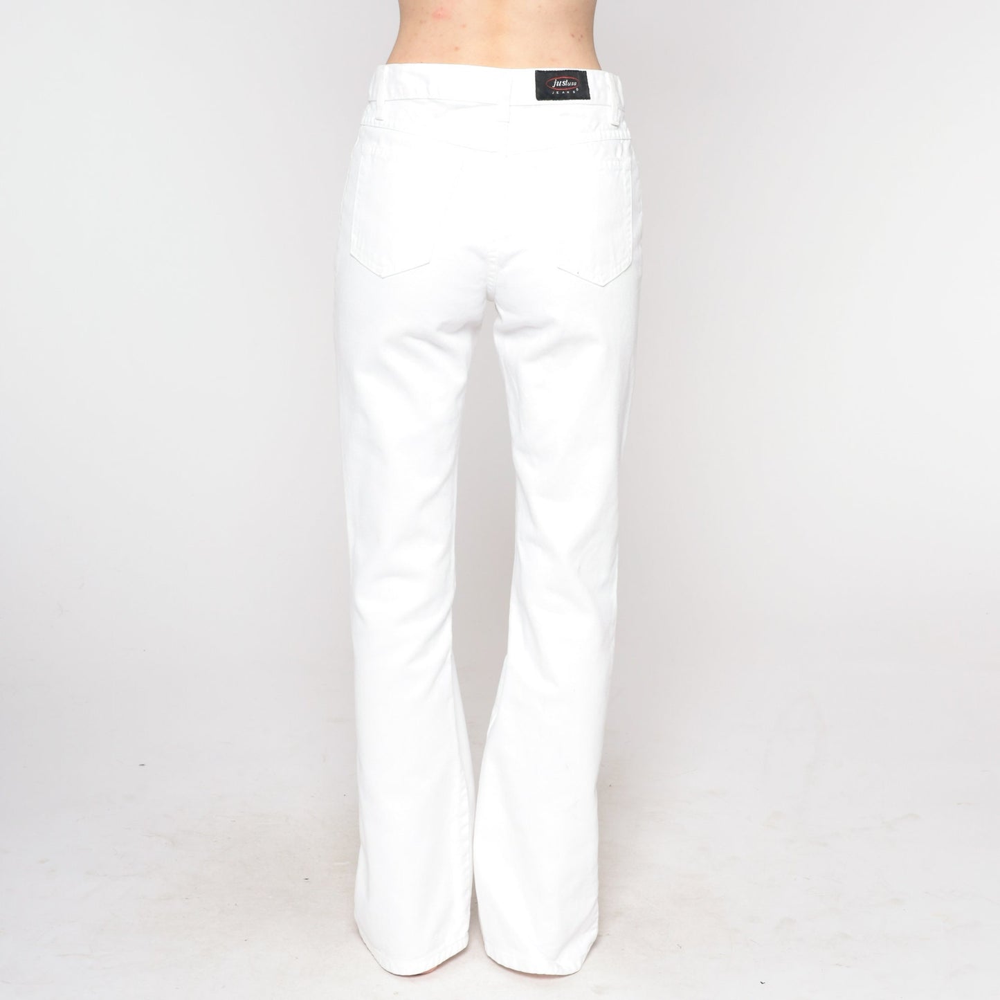 90s White Flared Jeans Low Rise Bell Bottom Denim Extra Small XS