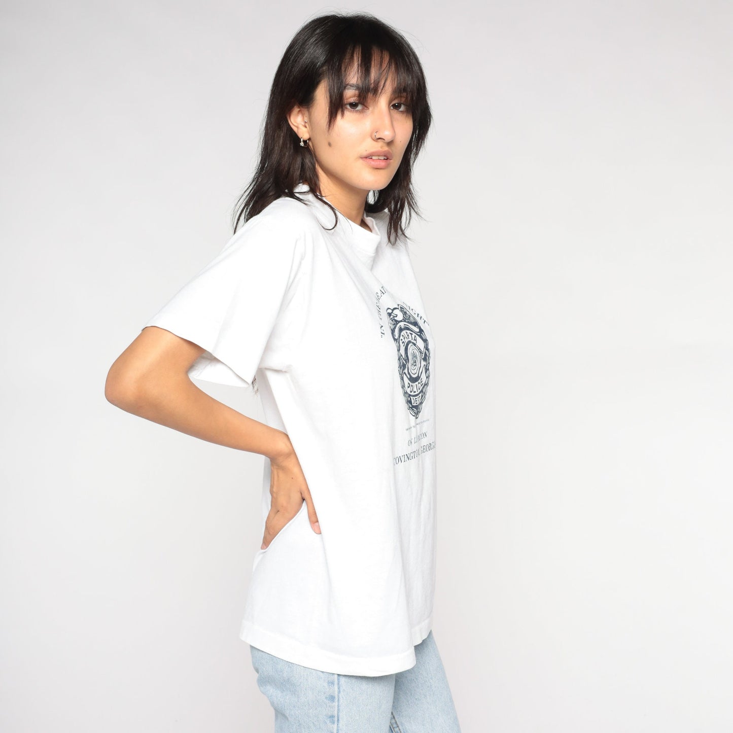 90s Sparta Police Department Covington Georgia Graphic Tee White Medium