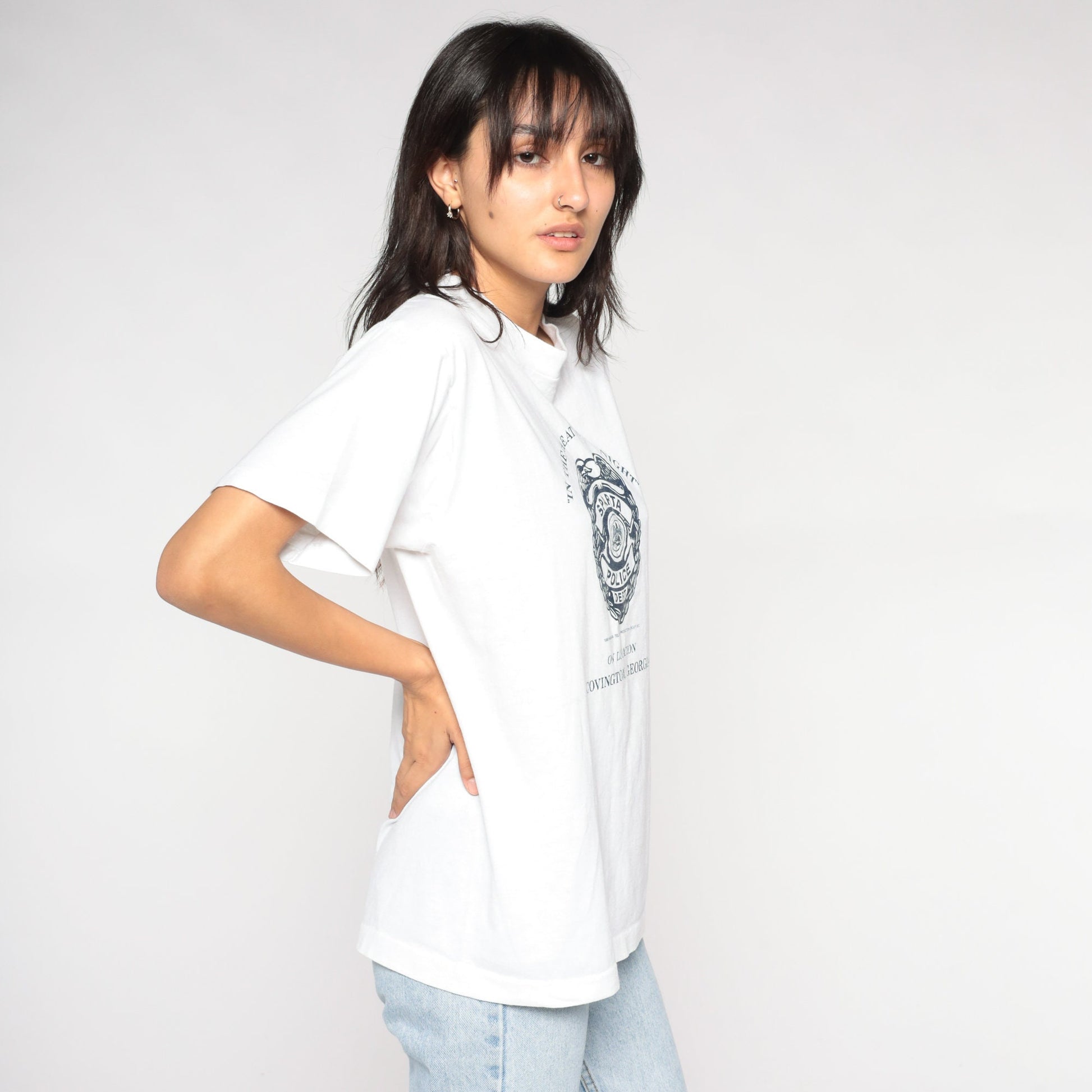 90s Sparta Police Department Covington Georgia Graphic Tee White Medium