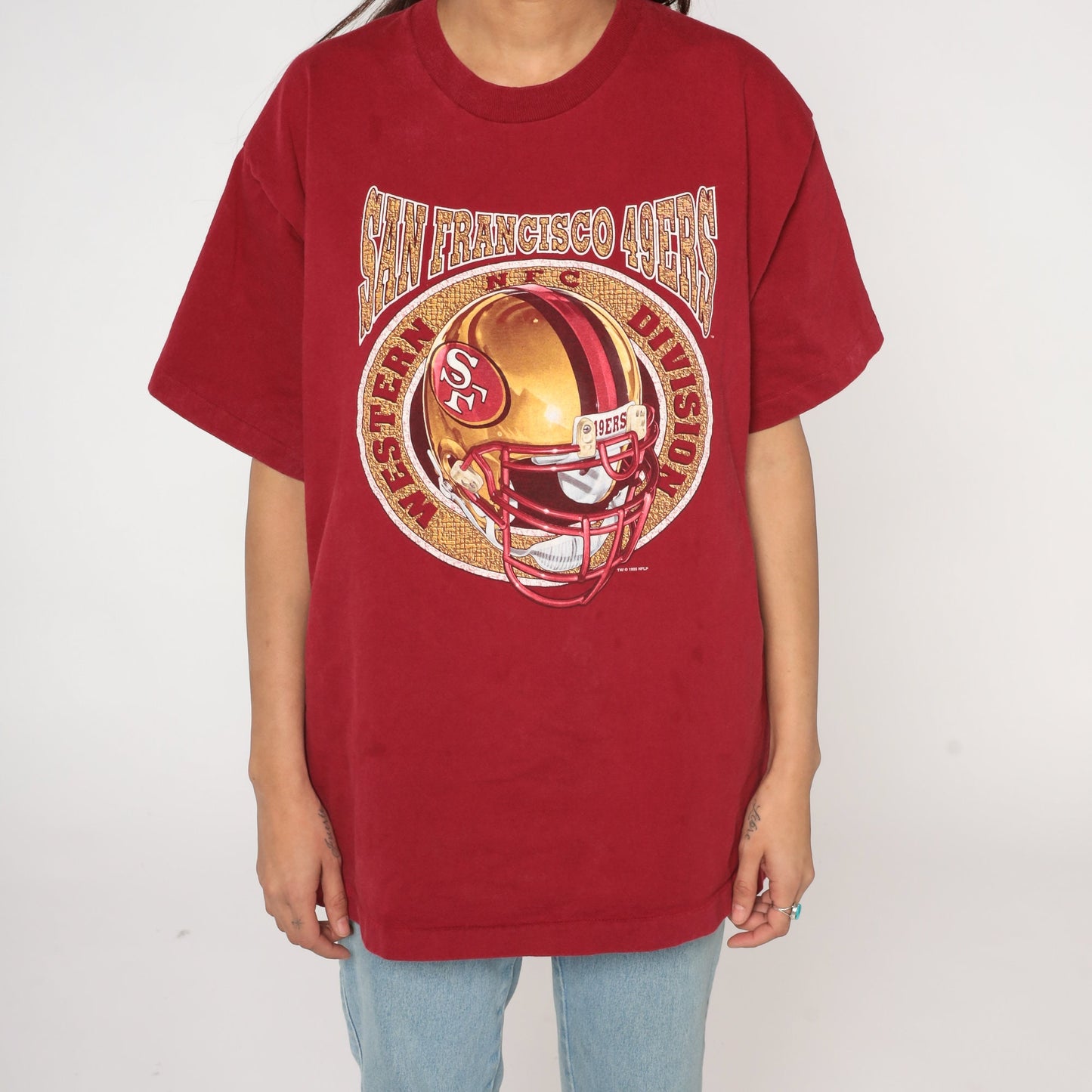90s San Francisco 49ers NFL Football T-Shirt Red Single Stitch Extra Large