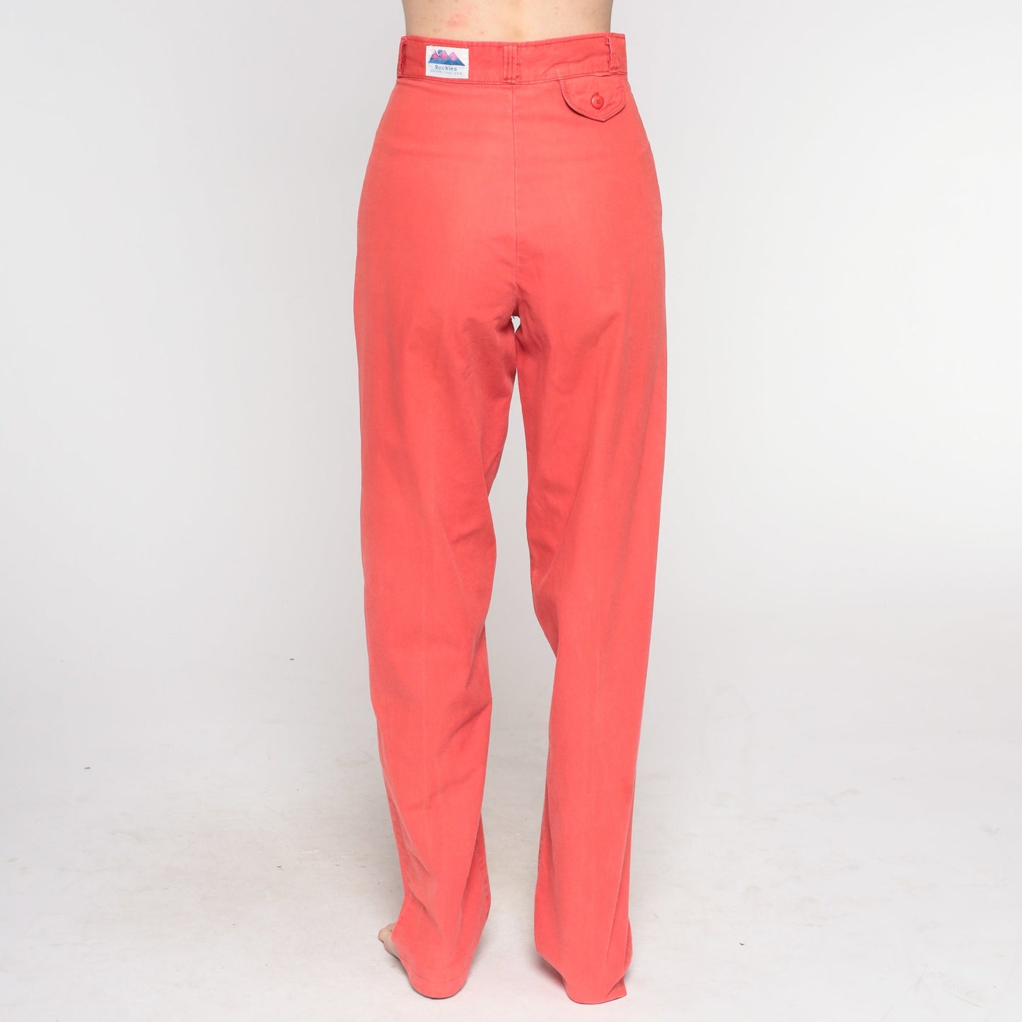 80s Rockies Red Cotton High-Waisted Tapered Trousers Extra Small Tall