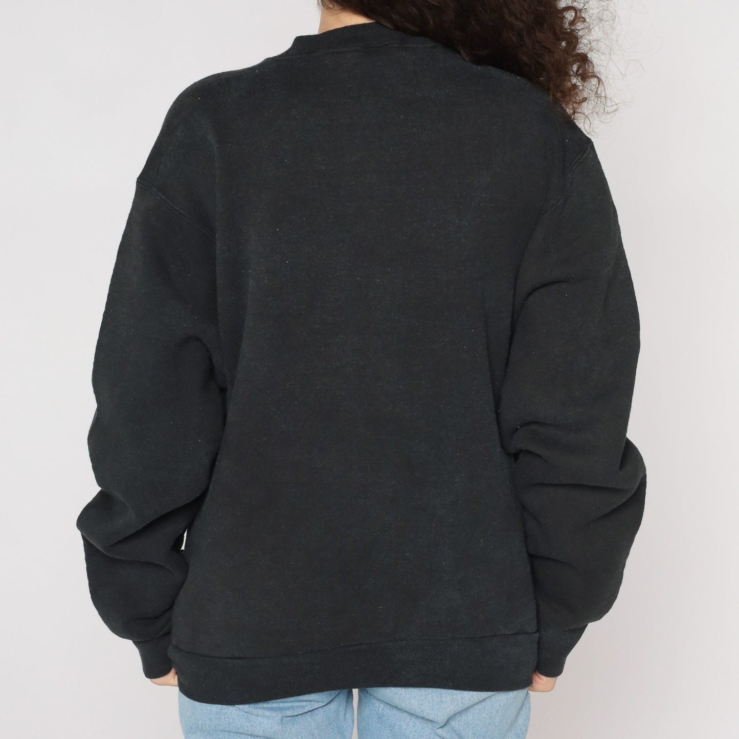 90s Ski Colorado Neon Graphic Sweatshirt Black Crewneck Medium