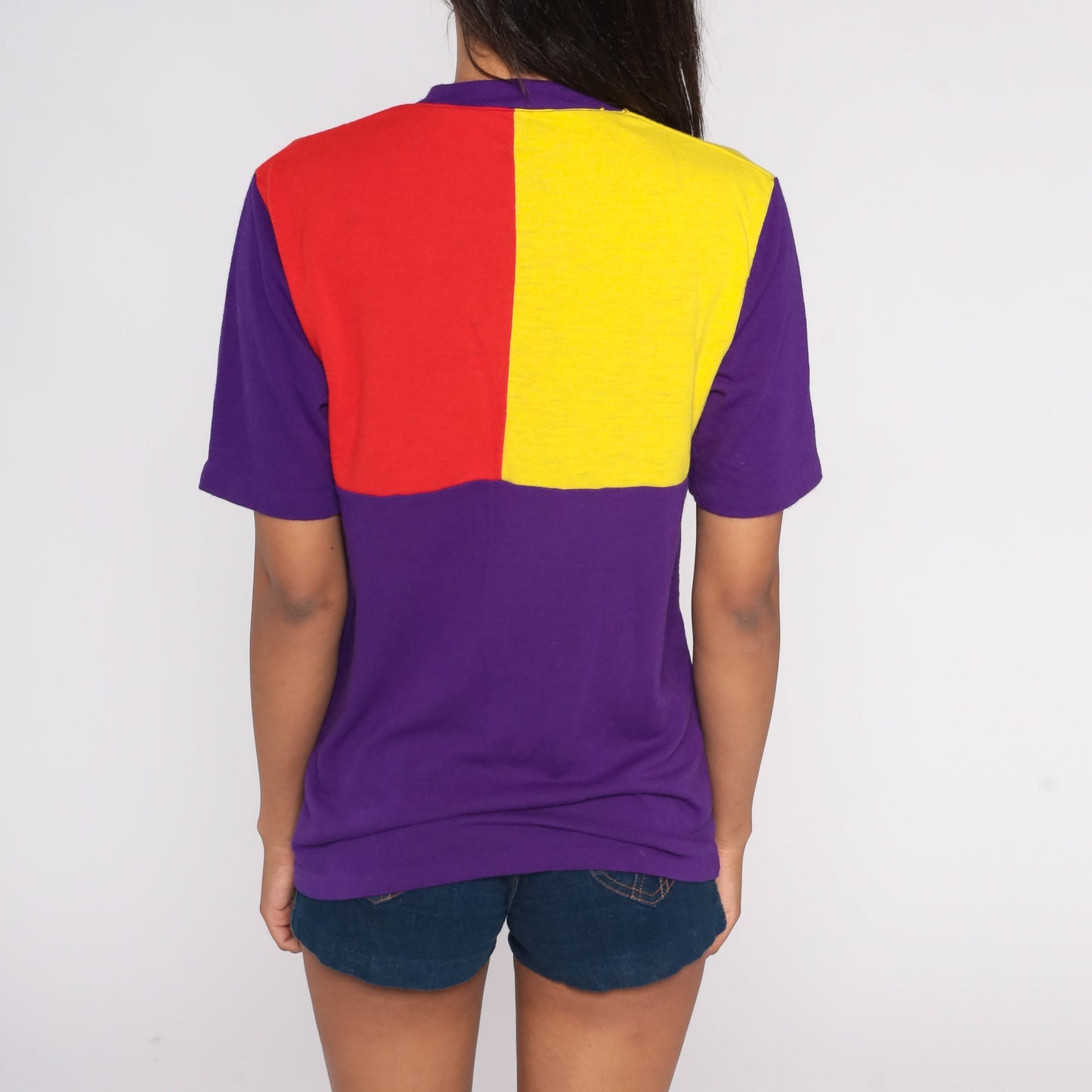 70s Cycle Mates Cycling Jersey Purple Red Yellow Color Block Quarter Zip Medium