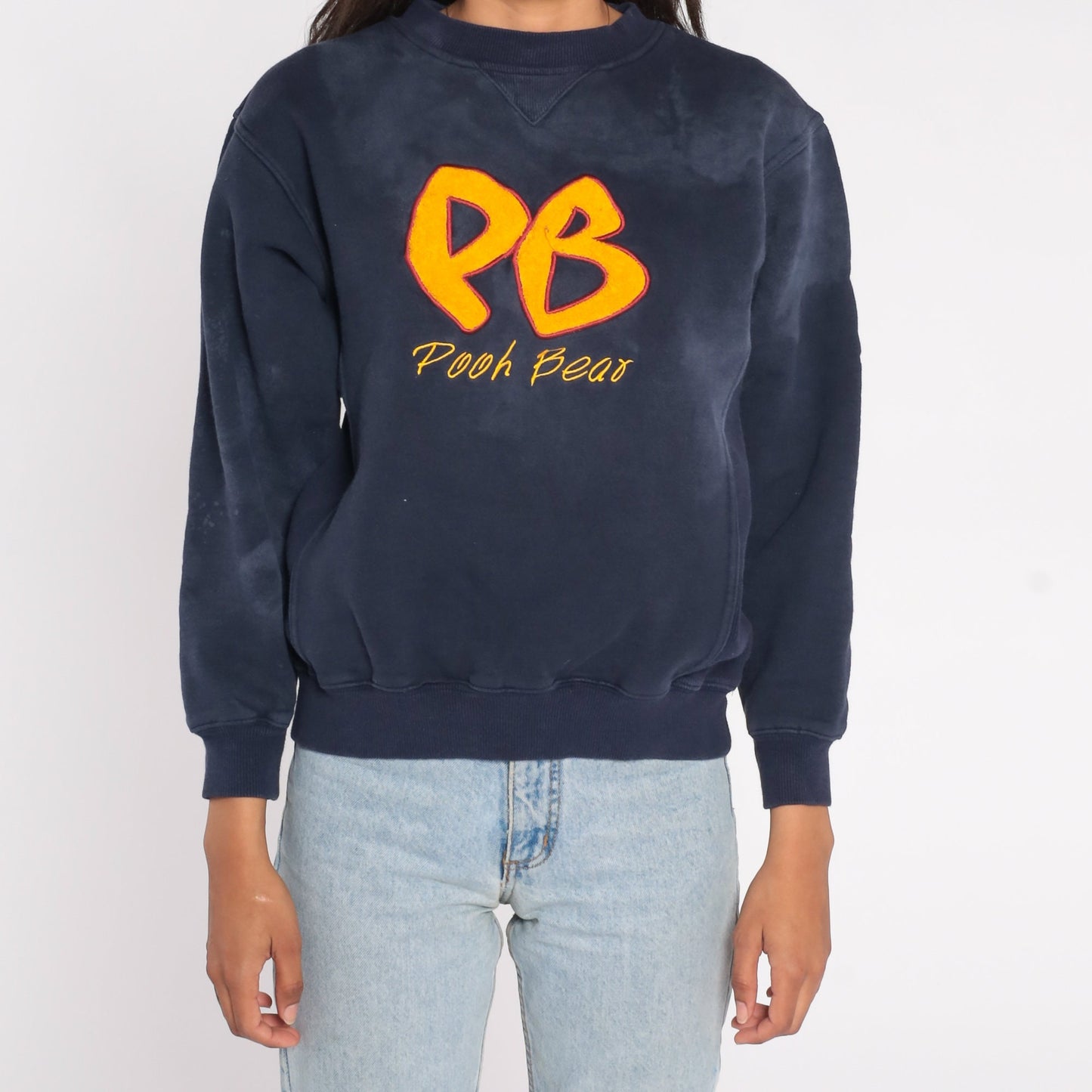 00s Winnie The Pooh Disney Sweatshirt Navy Graphic Crewneck Small S