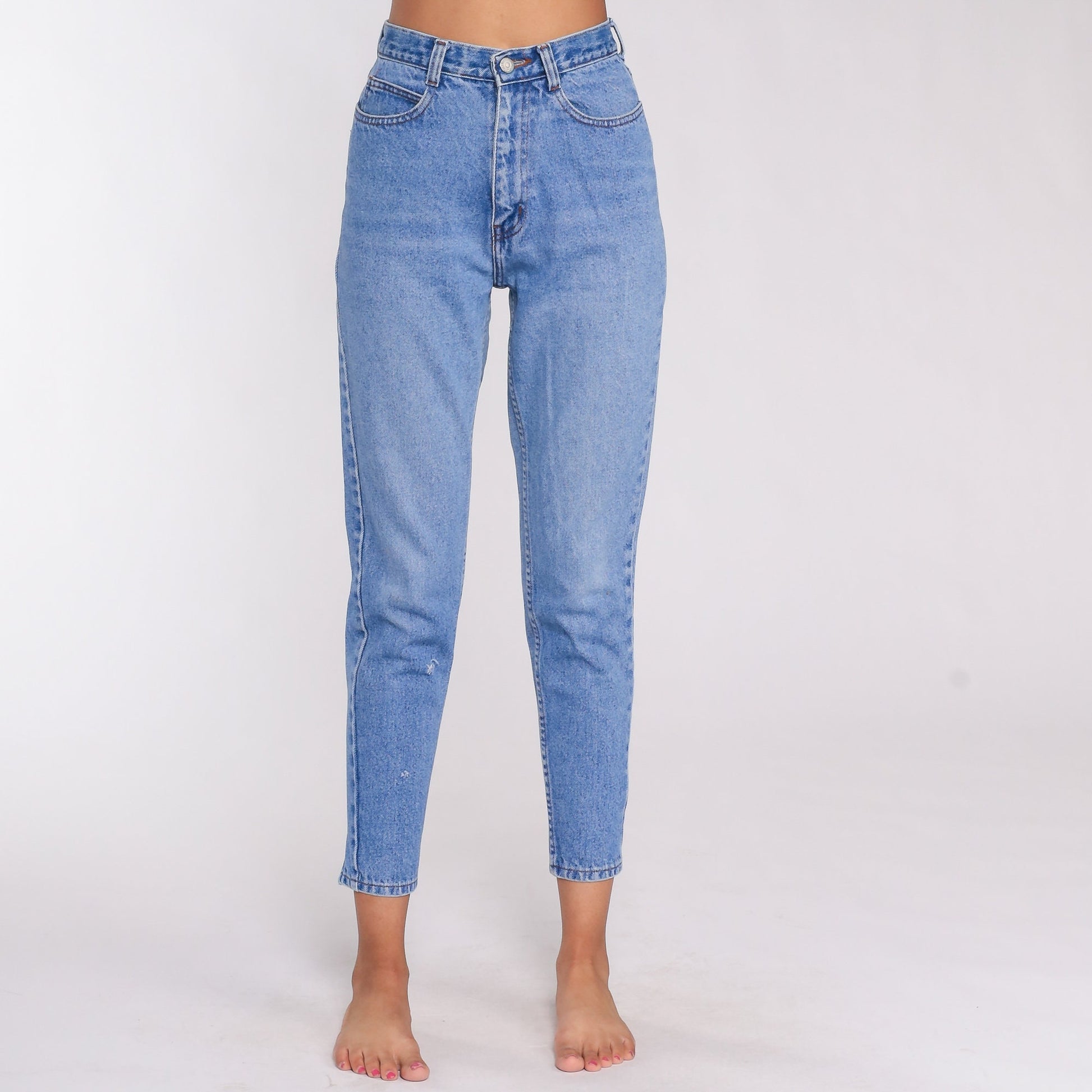 90s Jordache High-Waist Skinny Jeans Blue Denim Ankle Zipper Extra Small