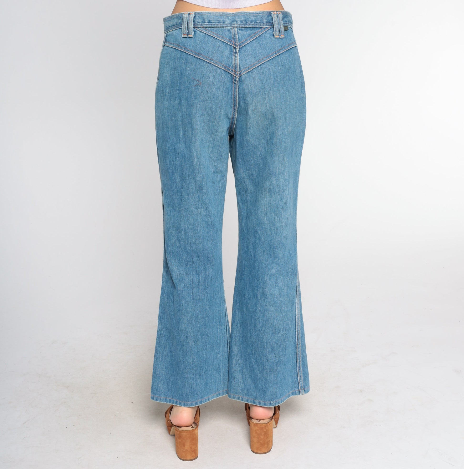 70s Wrangler High Waisted Bell Bottom Jeans Denim Flare Medium M