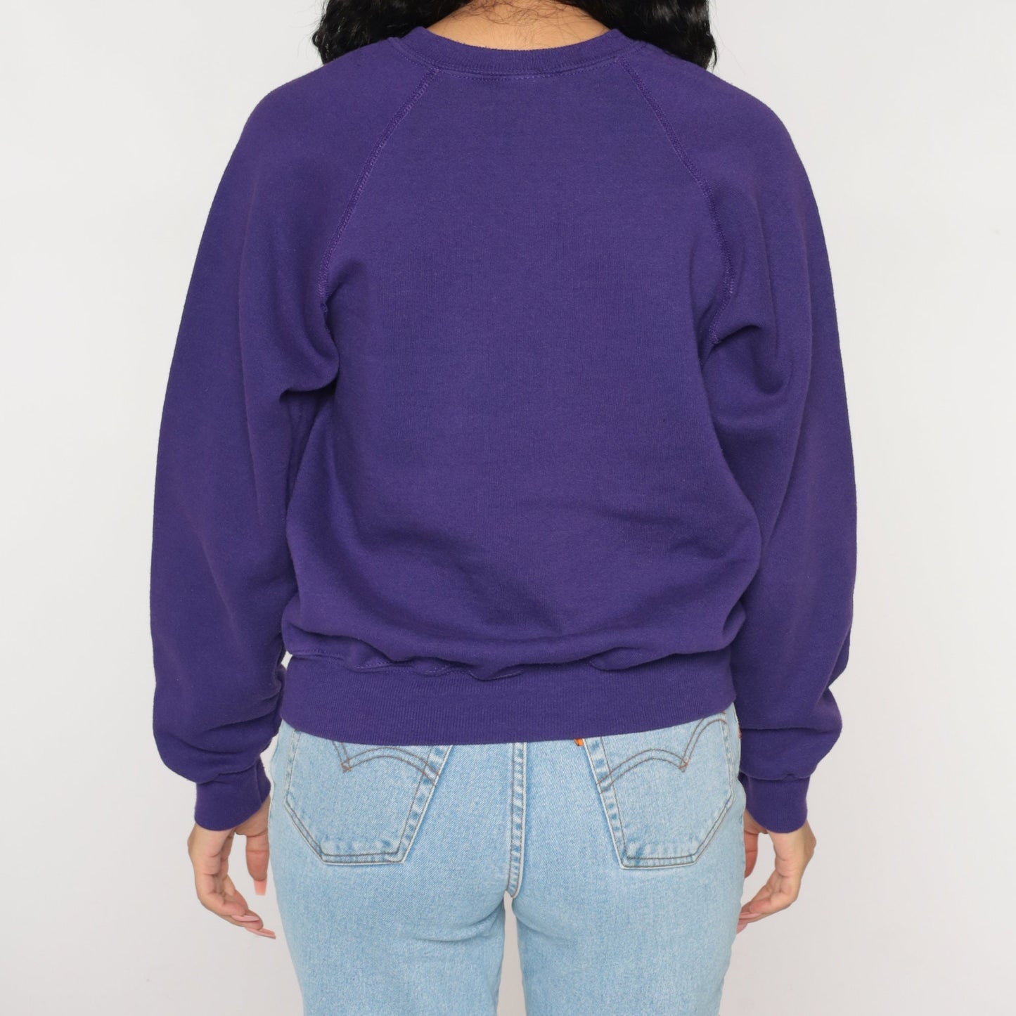 90s Purple Raglan Sweatshirt Crewneck Pullover Small S