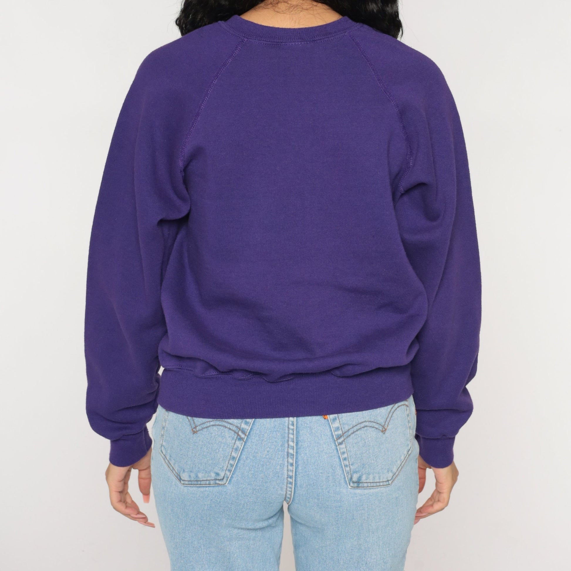 90s Purple Raglan Sweatshirt Crewneck Pullover Small S