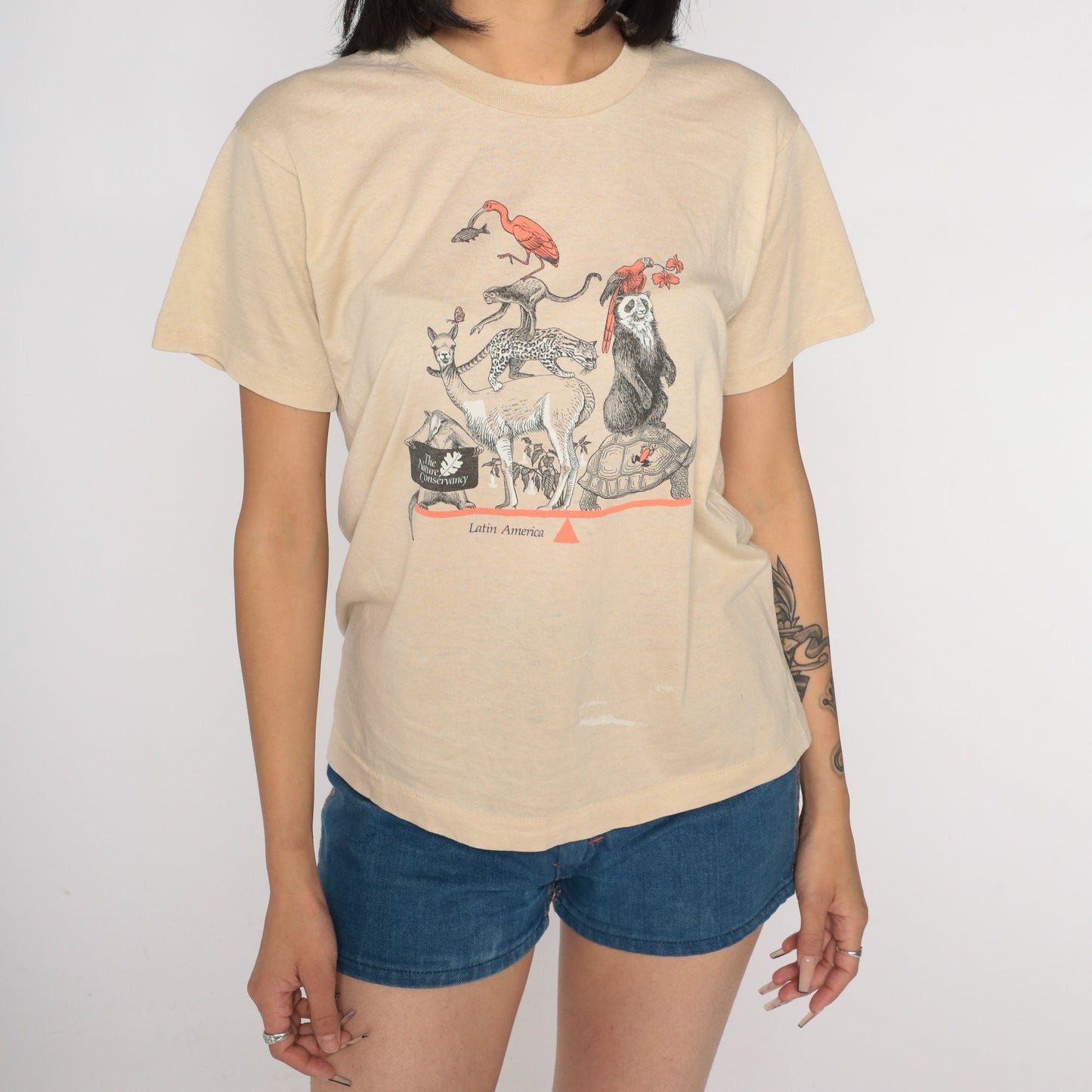 Y2K The Nature Conservancy Latin America Wildlife Graphic Tee Tan Small S