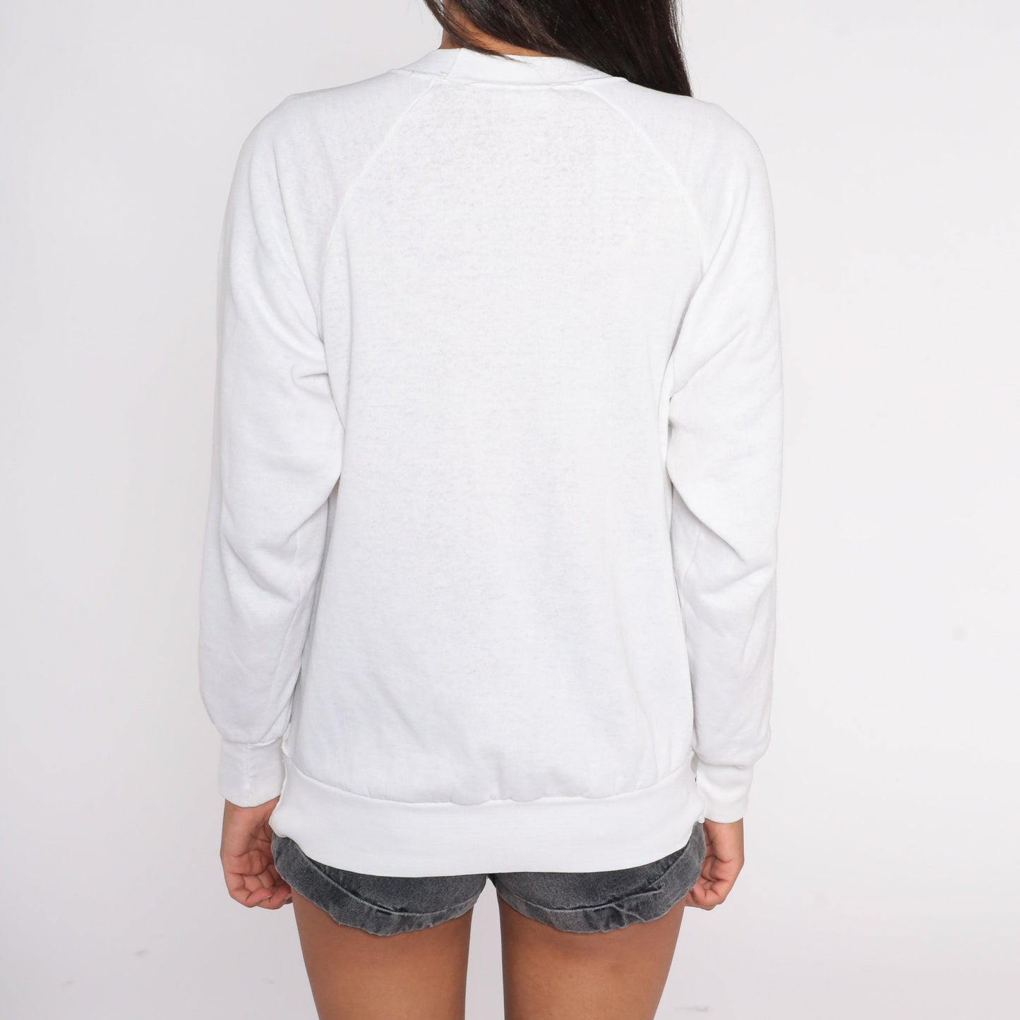 90s Santa Barbara California Raglan Sweatshirt White Graphic Pullover Extra Large XXL