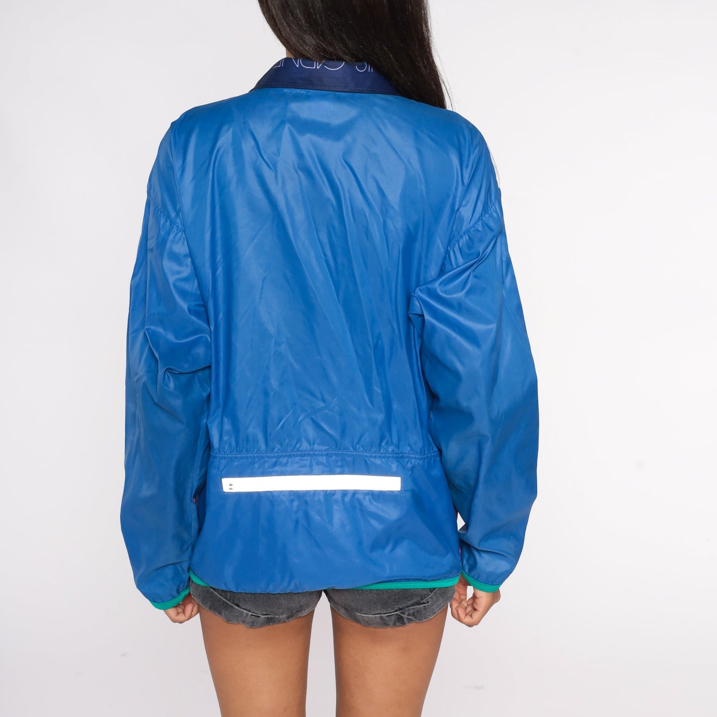 90s Louis Garneau Cycling Windbreaker Jacket Blue Purple White Medium M