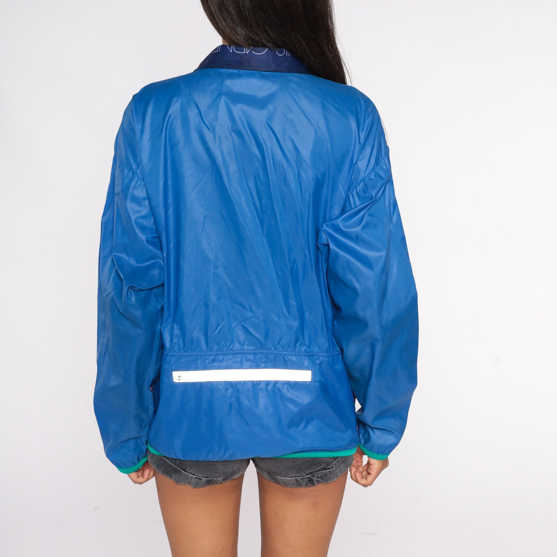 90s Louis Garneau Cycling Windbreaker Jacket Blue Purple White Medium M