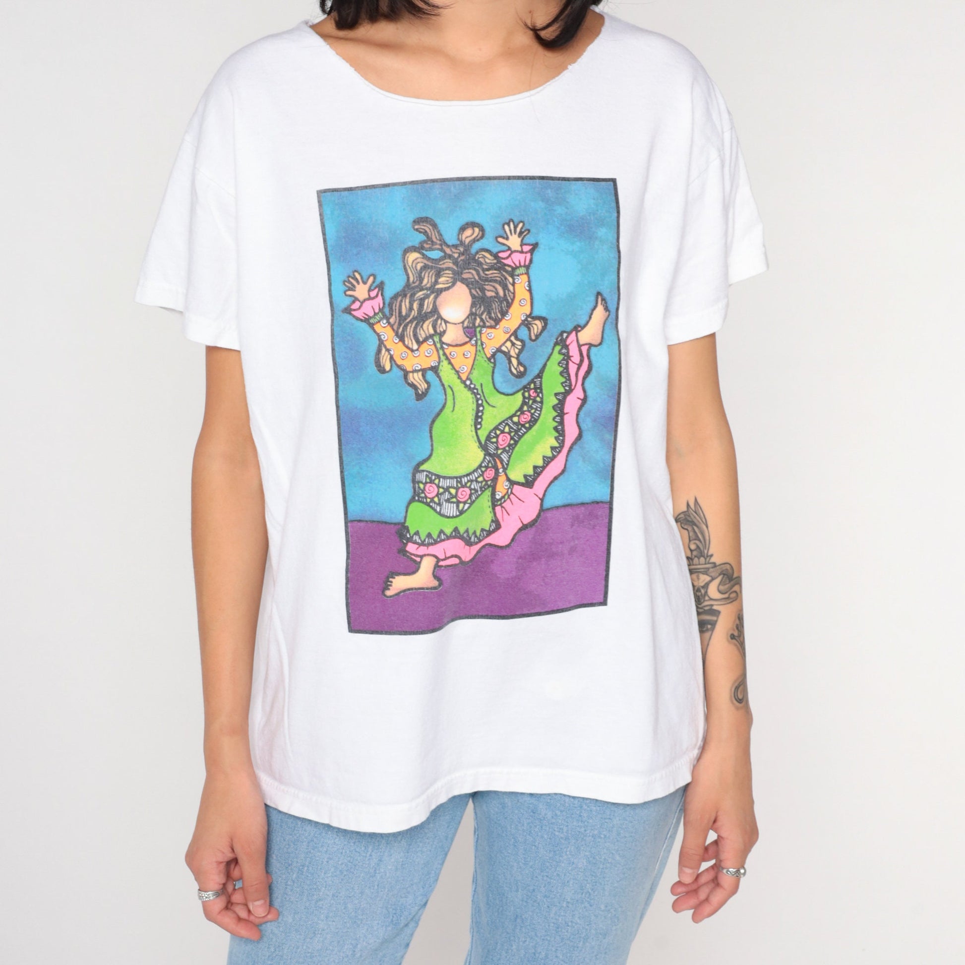 90s Suzy Toronto Graphic T-Shirt She Who Has Great Attitude Cotton Large L
