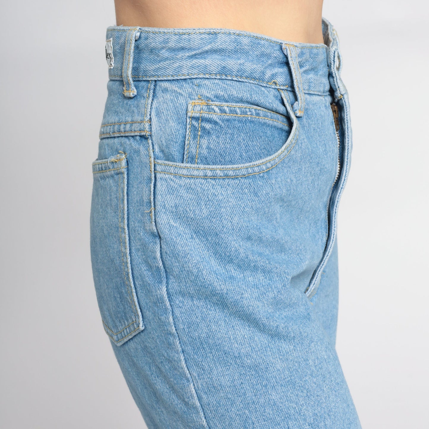 90s Paris Blues High Waist Tapered Mom Jeans Blue Denim Extra Small