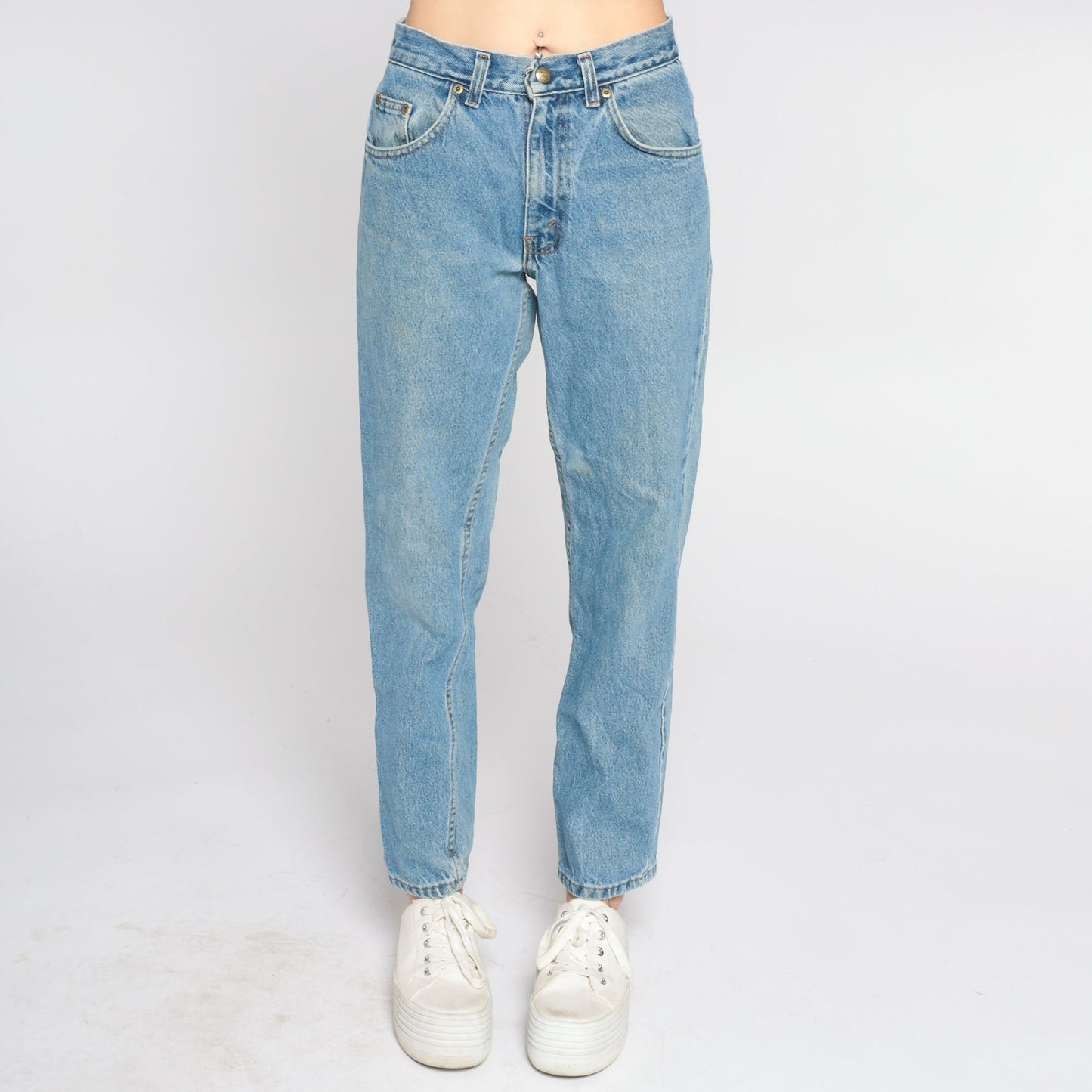 90s Class Club Mid Rise Straight Leg Jeans Blue Denim Small S