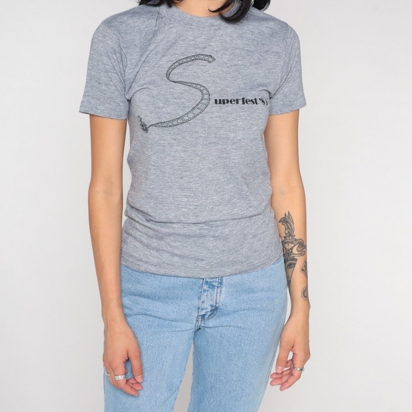 1985 Superfest Disability Film Festival Graphic T-Shirt Heather Grey Extra Small