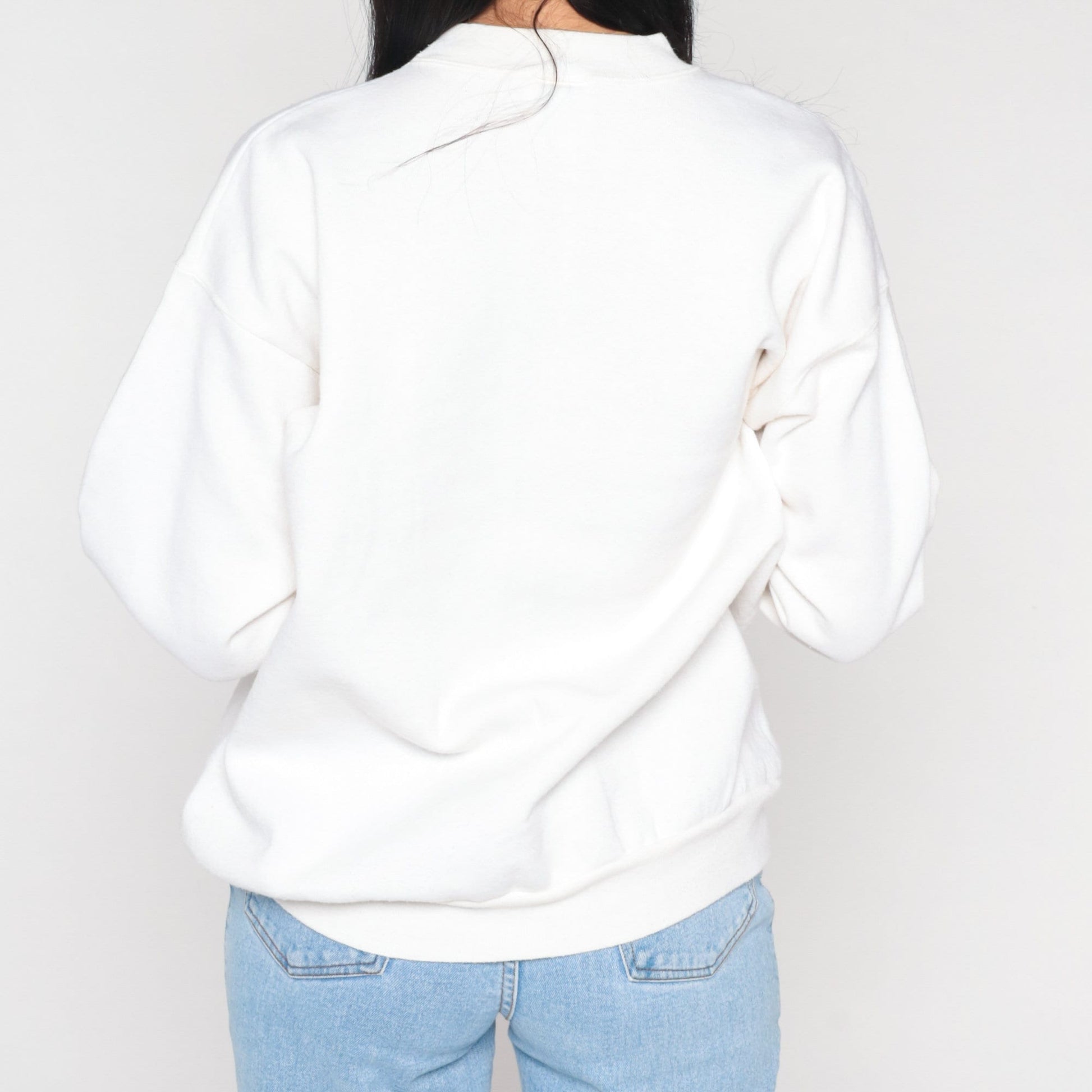00s Kids Color My Life Teacher Sweatshirt Crayon Graphic White Crewneck Large