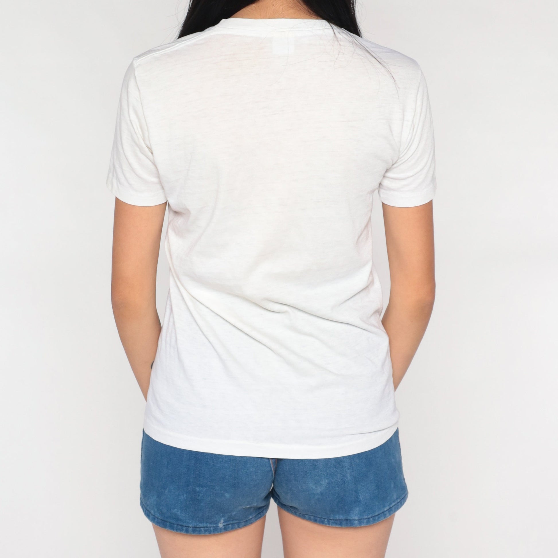 80s Jockey White V-Neck T-Shirt Cotton Undershirt Medium