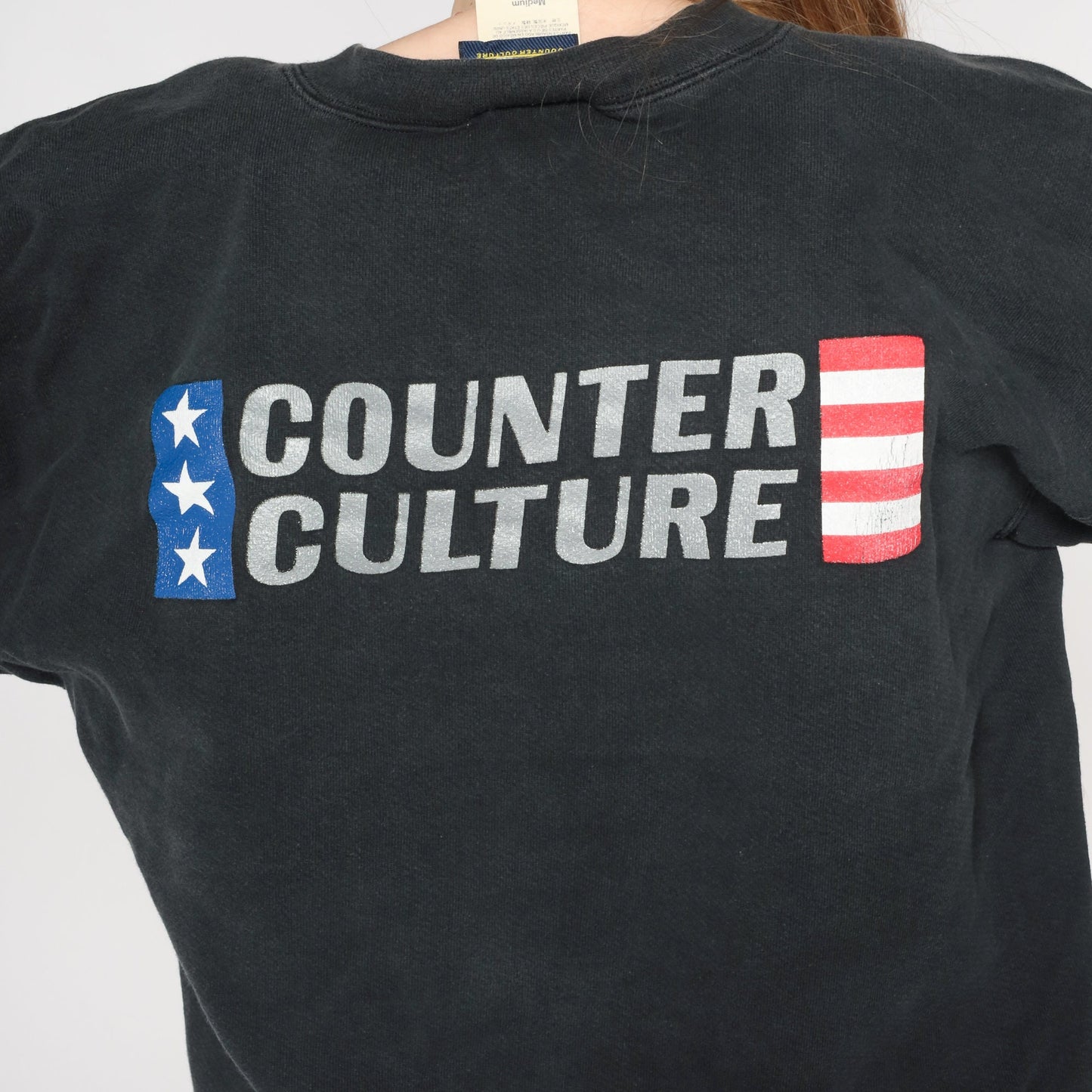 Y2K Counter Culture Black Graphic Sweatshirt Crewneck Medium M