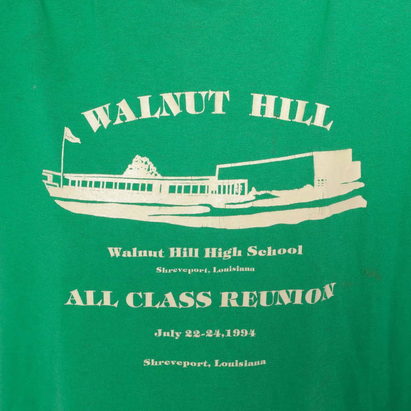 1994 Walnut Hill High School Reunion Hornets Graphic Tee Green Single Stitch XL