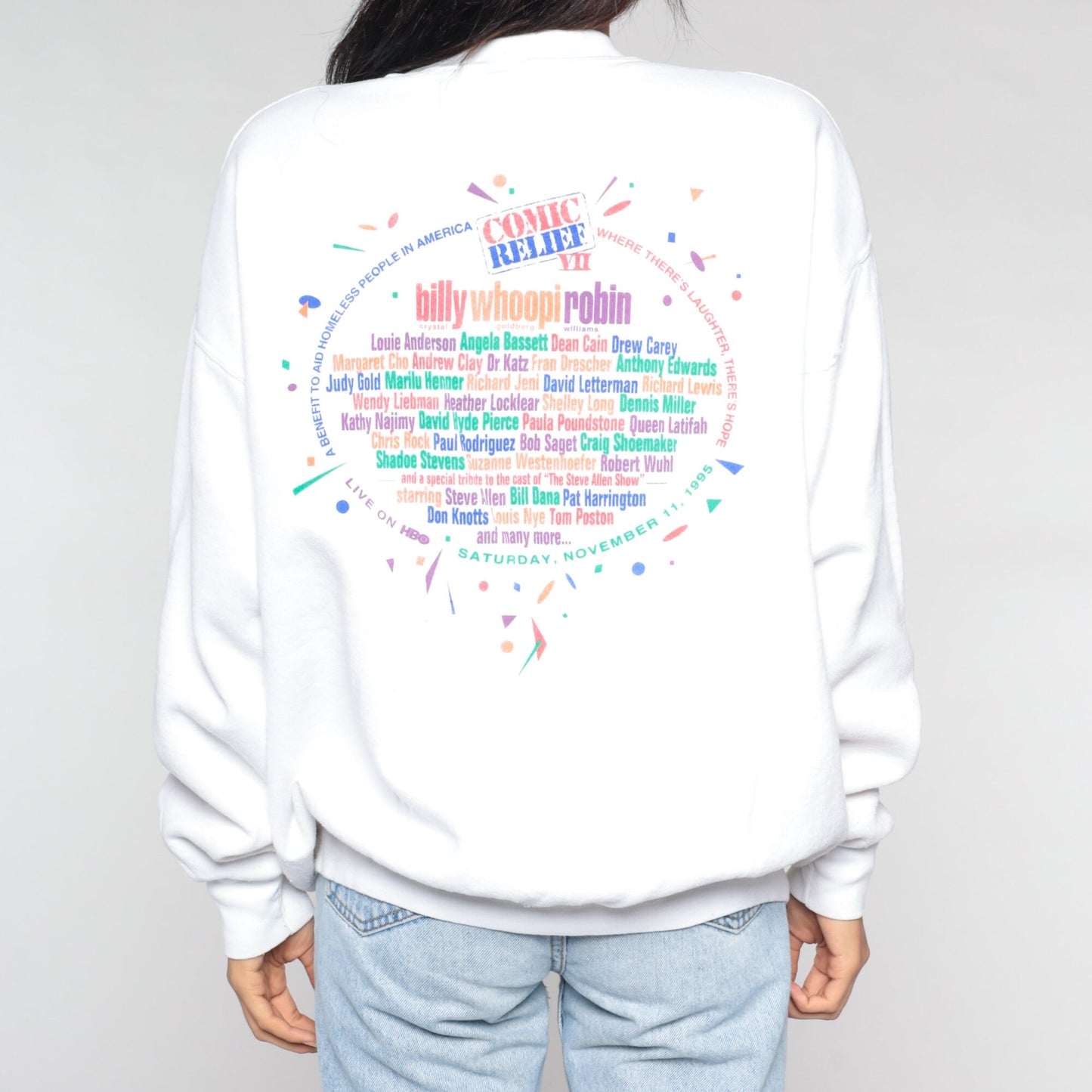 1995 Comic Relief VII Sweatshirt 90s Graphic Charity Event Crewneck XL