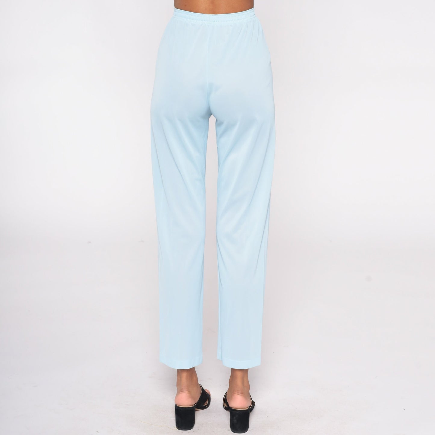 70s Vanity Fair Baby Blue Nylon Pajama Pants Elastic Waist Extra Small