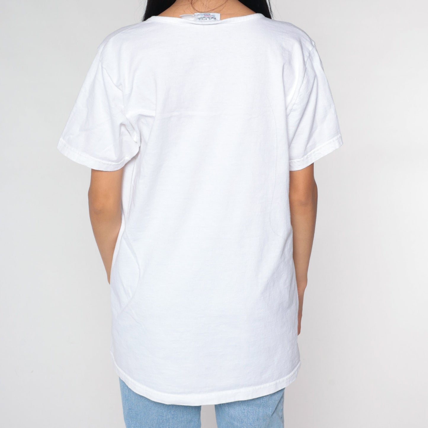 Diane Von Furstenberg Y2K Floral Glitter T-Shirt White Blue Green Purple Extra Large XL