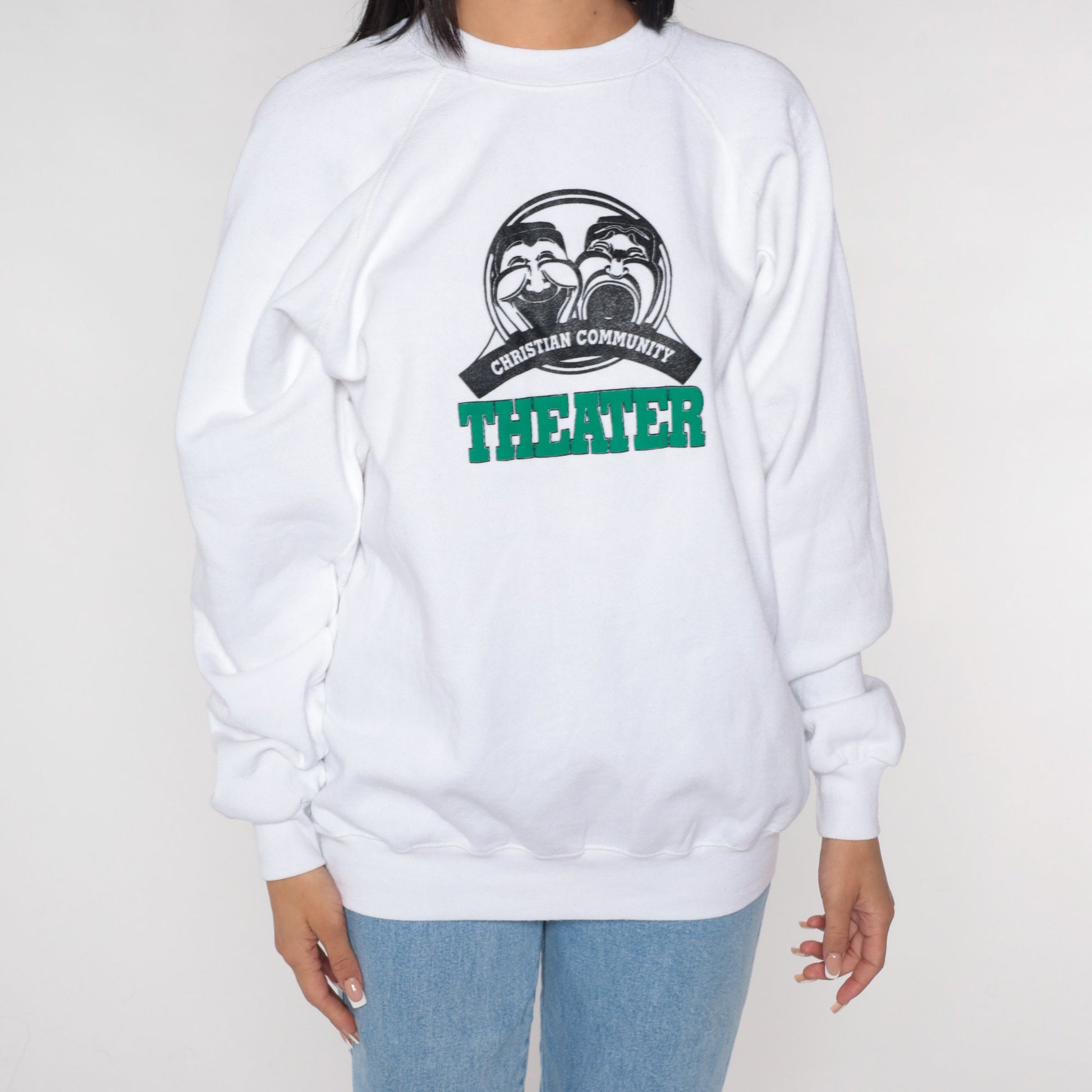 90s Christian Community Theater Sound of Music Sweatshirt White Raglan XL